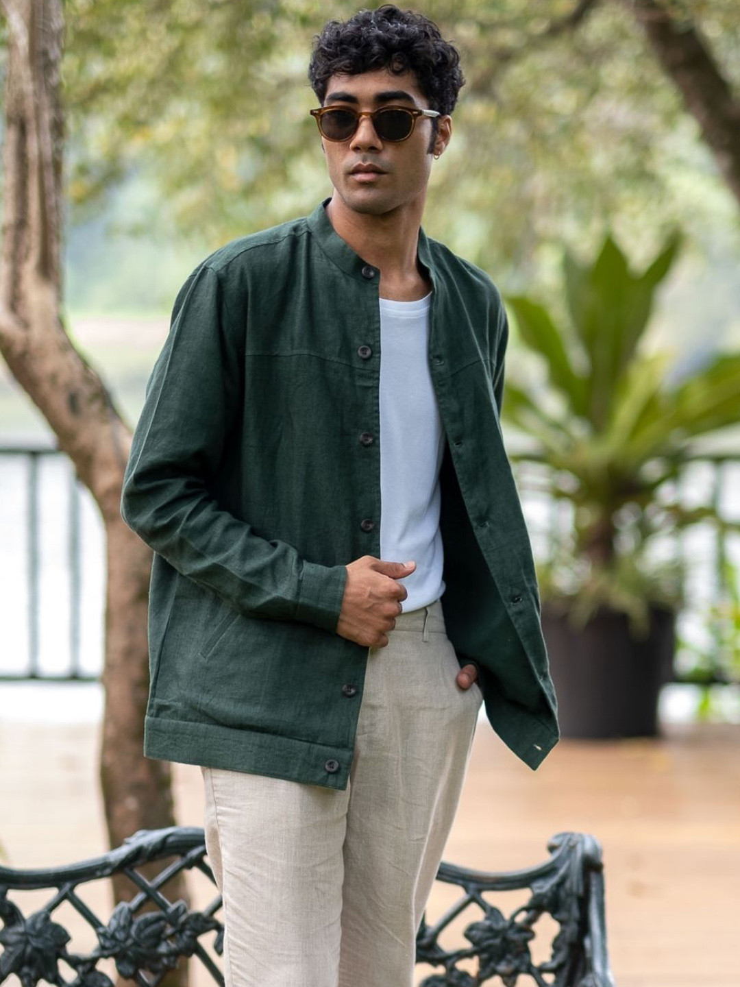 Creatures of Habit Linen Button-Down Jacket