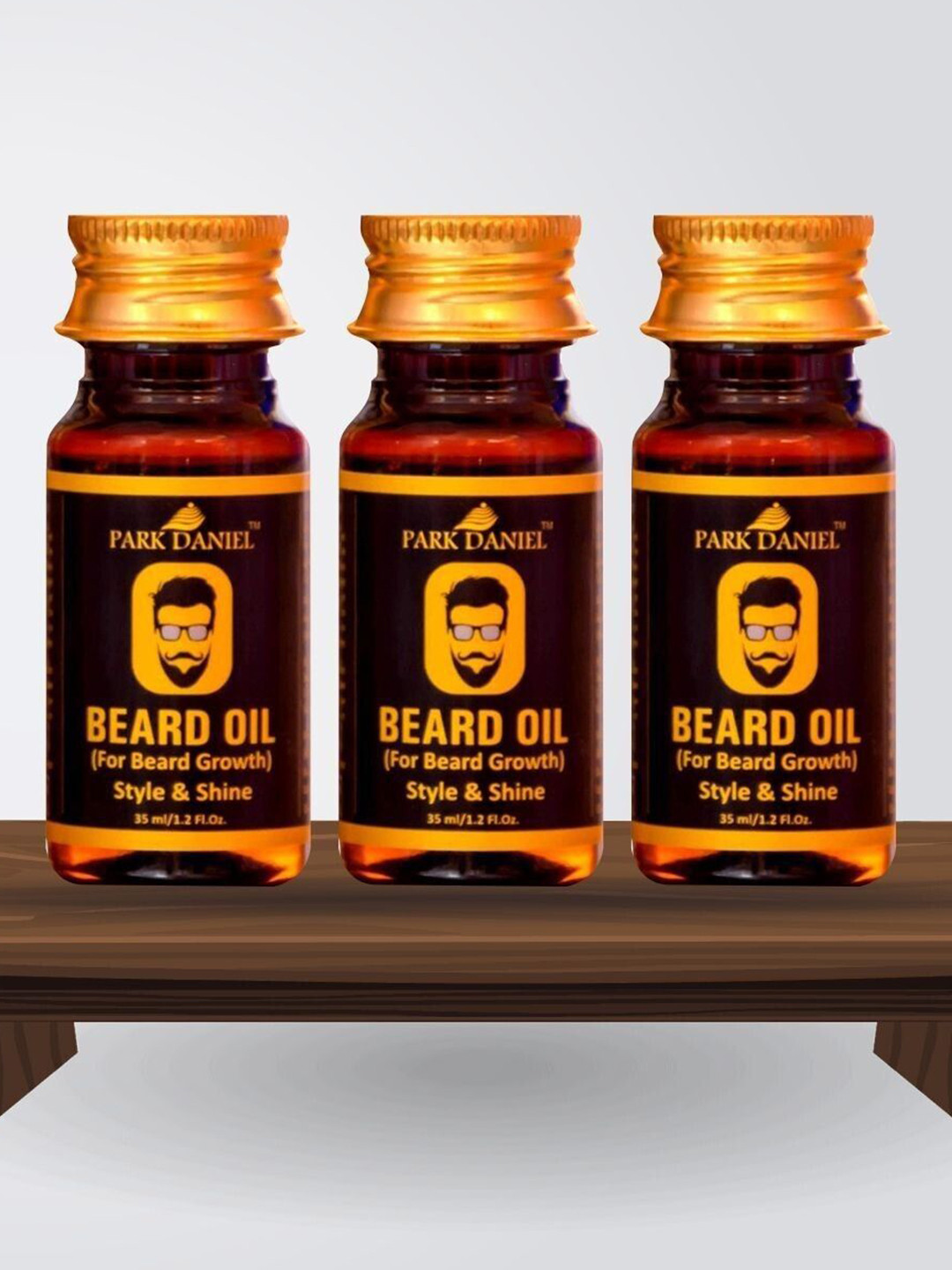 Park Daniel Men Set Of 3 Style & Shine Beard Growth oil -35 ml Each