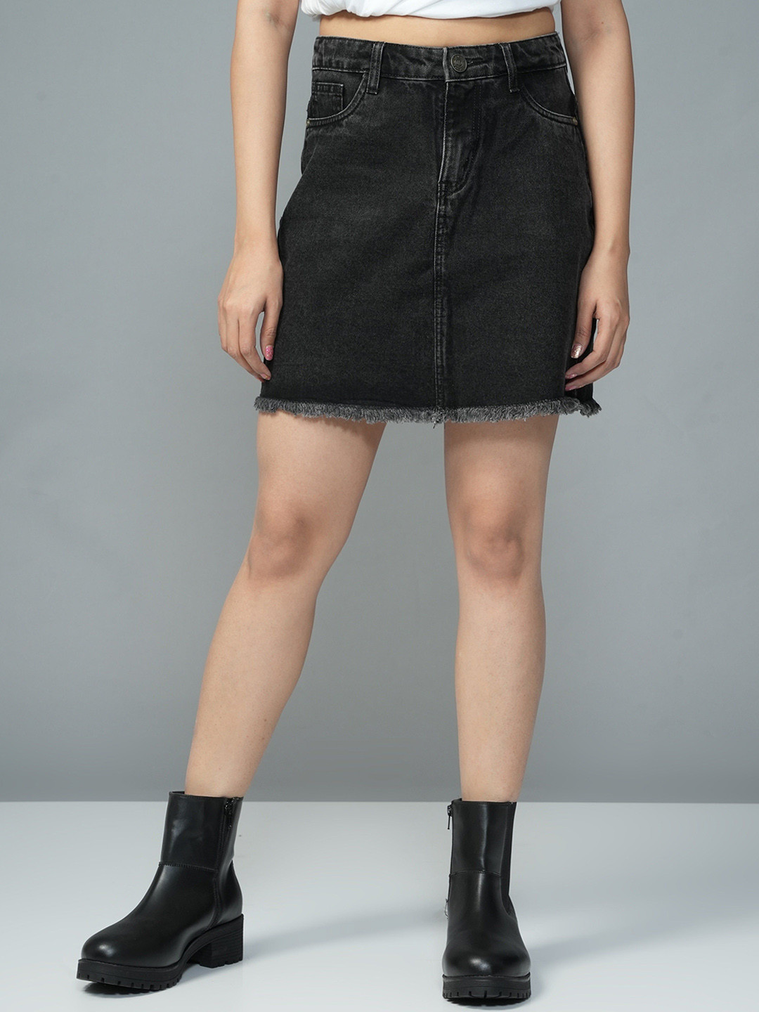 URBAN POCHE Women Denim Mini Skirt