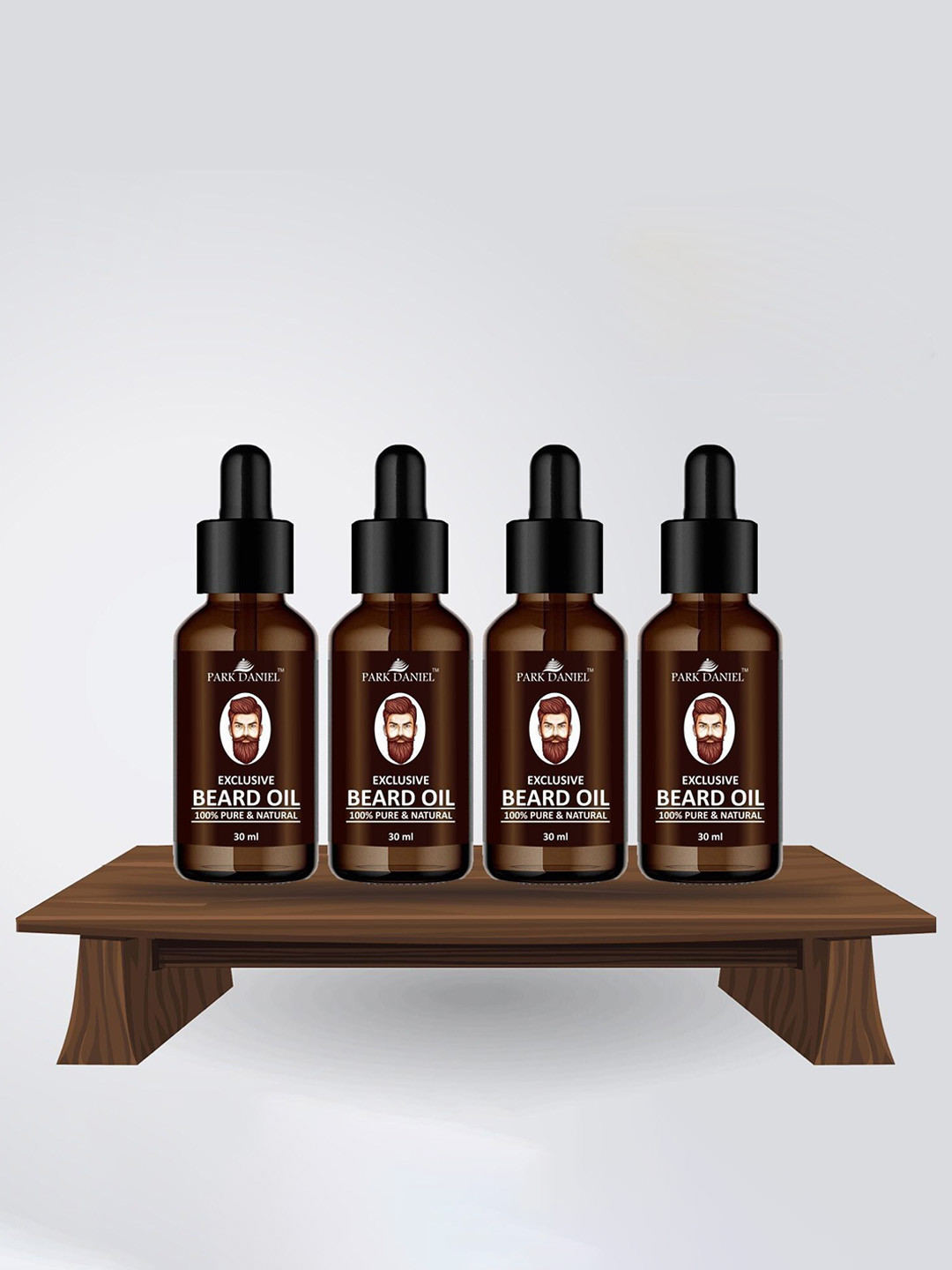 Park Daniel Set Of 4 Pure & Natural Exclusive Beard Oil - 30 ml Each