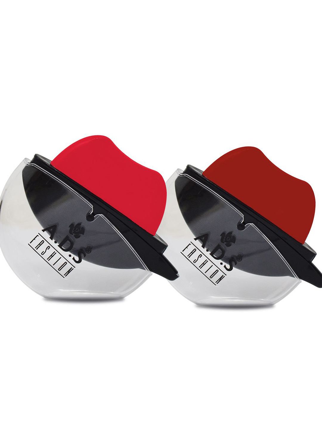 A.D.S Set Of 2 Lip Shape Apple Design Lipstick 10gm Each - Magenta Mahogany 08 & Red 09