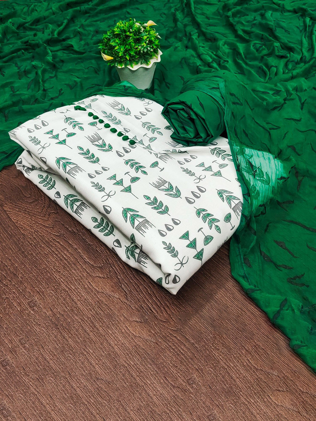 KALINI Tribal Printed Cotton Unstitched Dress Material