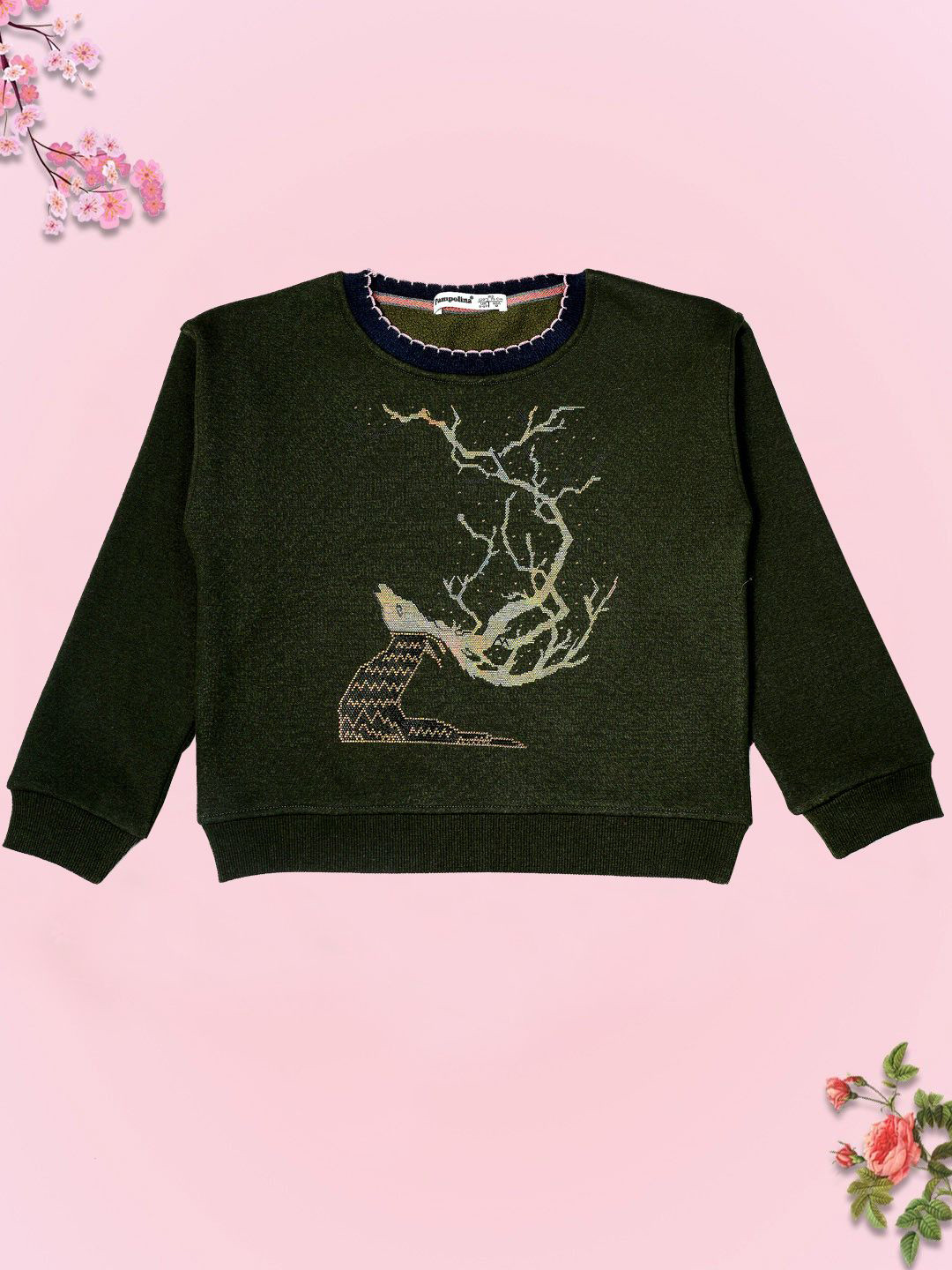 PAMPOLINA Girls Graphic Printed Embellished Sweatshirt