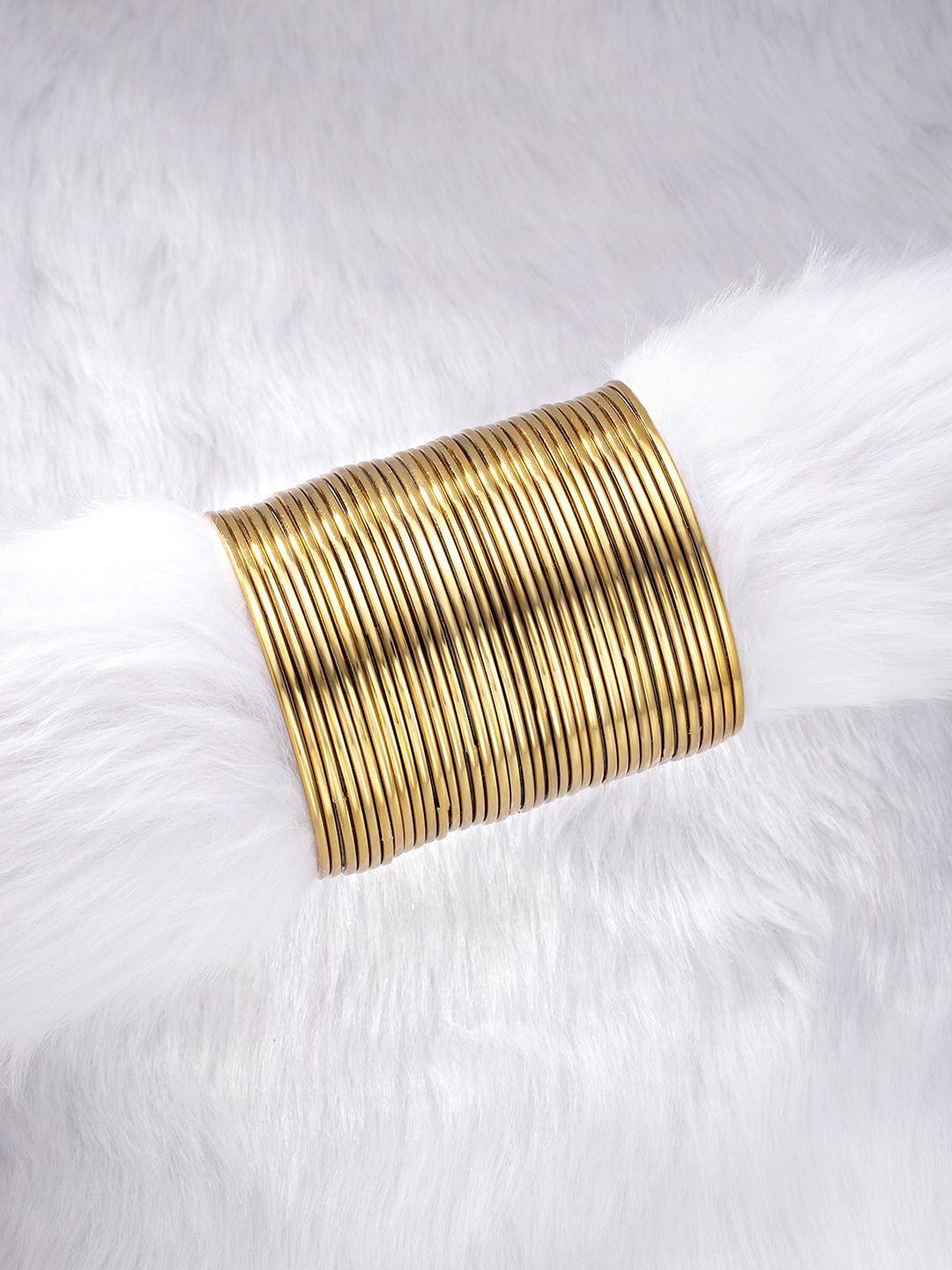 Peora Set Of 36 Gold-Plated Antique Bangles