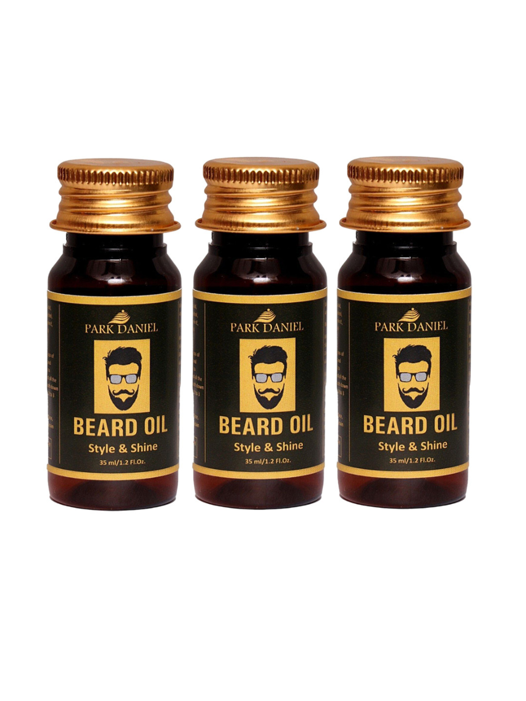 Park Daniel Men Set of 3  Style & Shine Beard Growth Oil - 35 ml Each