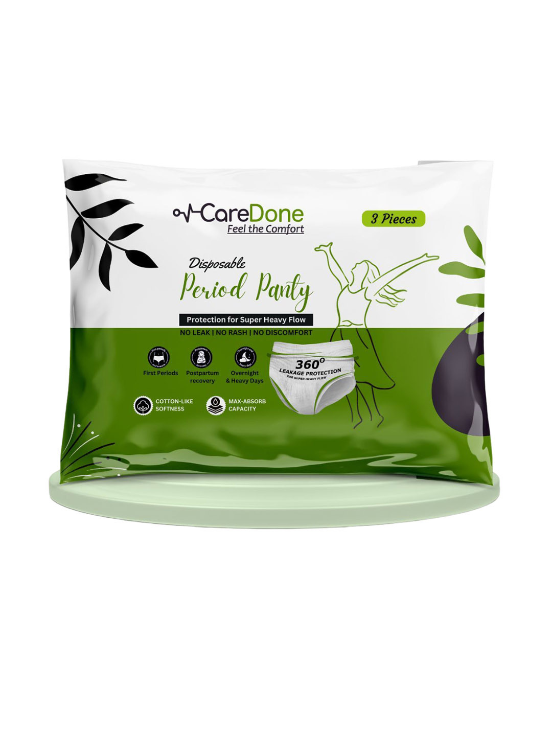 CareDone Ultra Absorbent Disposable Period Panties- XXL - 3 Pcs