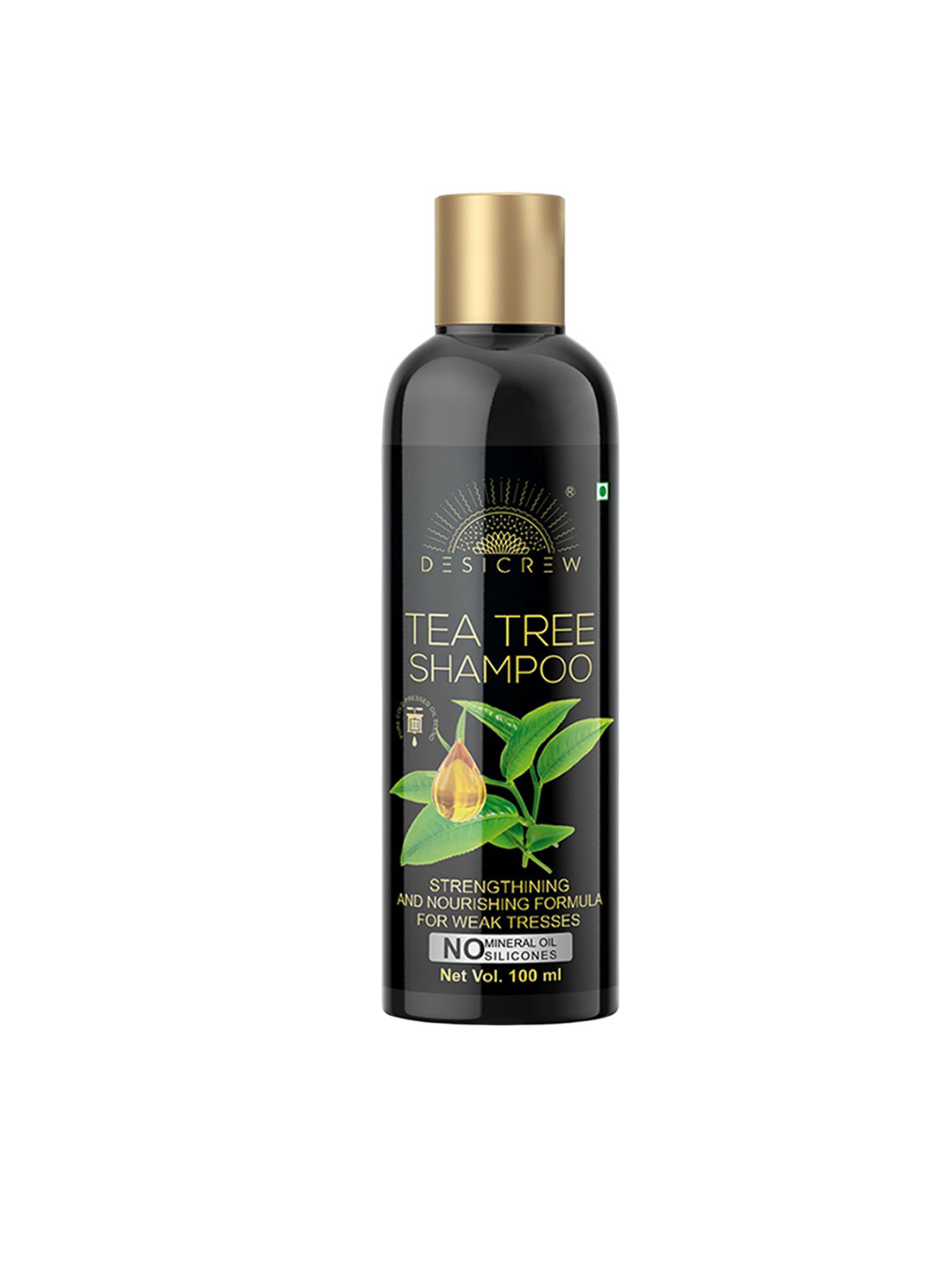 Desi Crew Tea Tree Shampoo with Strengthening & Nourishing Formula - 100 ml