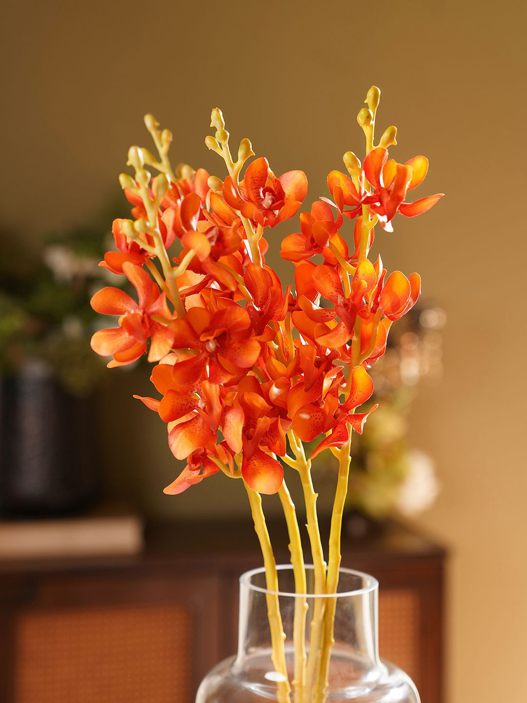 Pure Home and Living Orange Orchid Artificial Flower