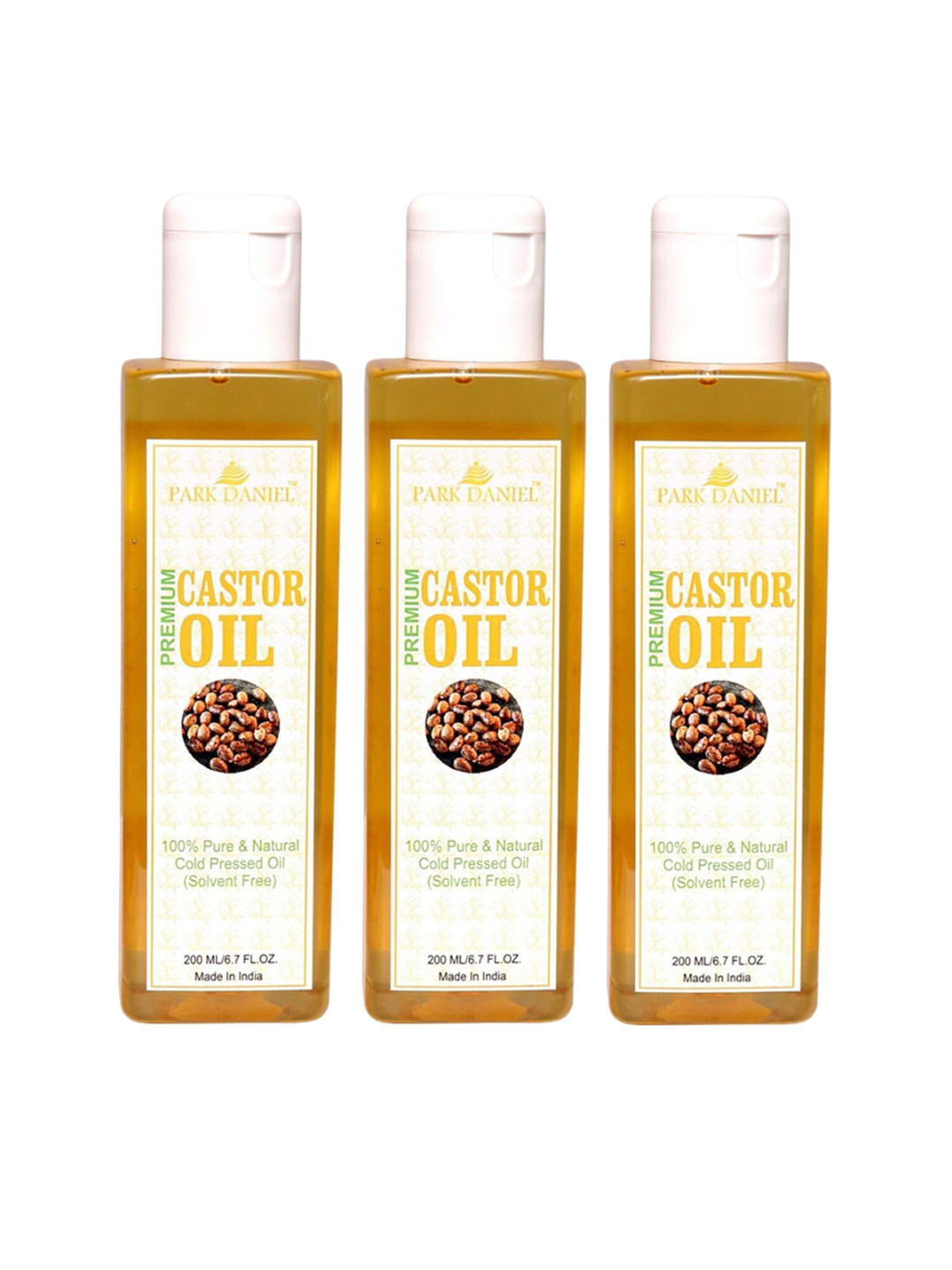 Park Daniel Set Of 3 Premium Castor Hair Oil - 200 ml Each