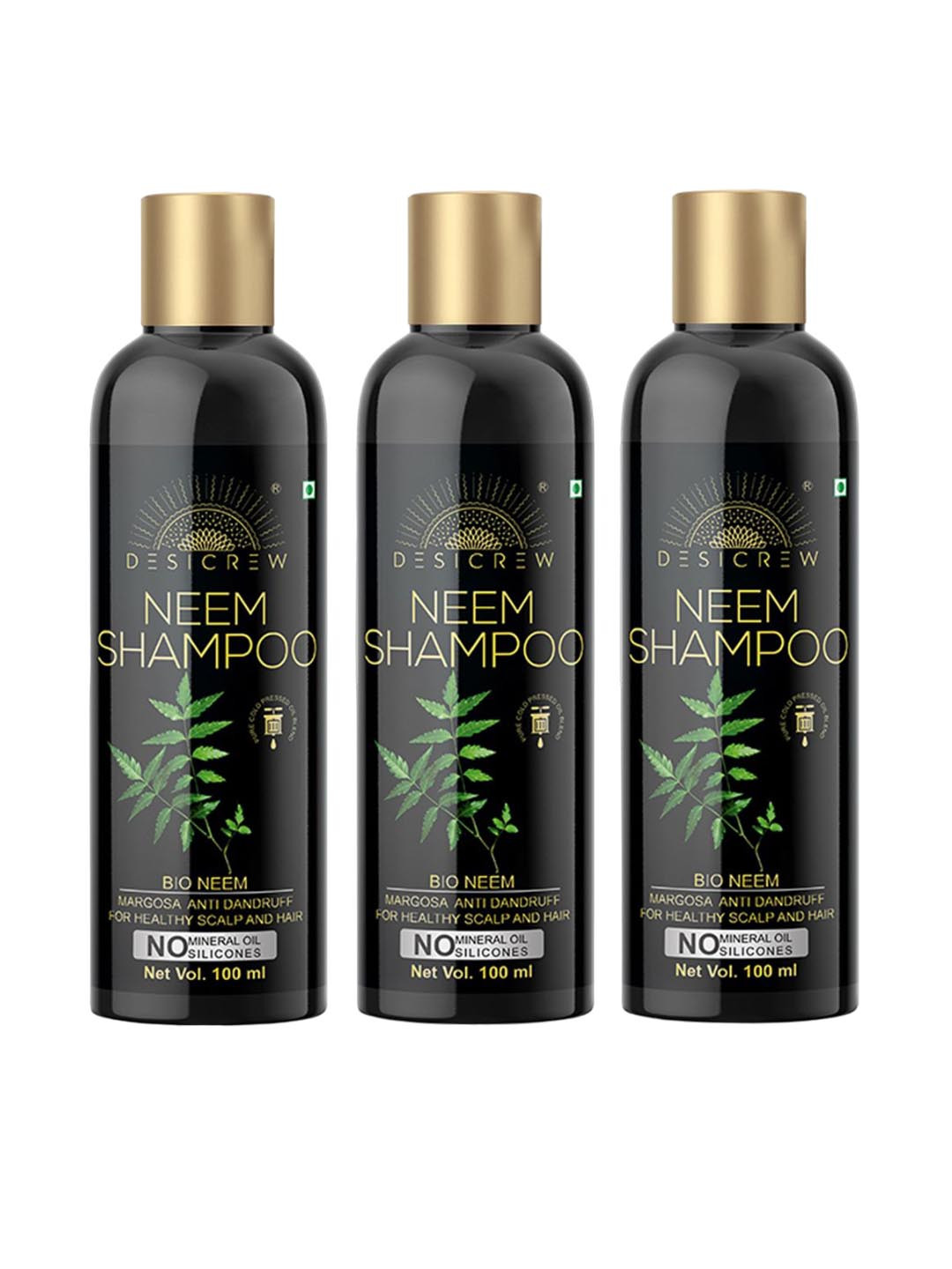 Desi Crew Set Of 3 Anti Dandruff Neem Shampoo- 100 ml Each