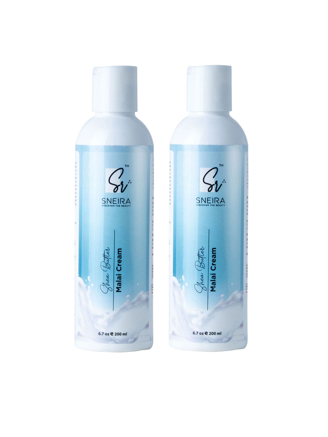 SNEIRA Set Of 2 Shea Butter Malai Cream Moisturising Body Lotion - 200 ml Each
