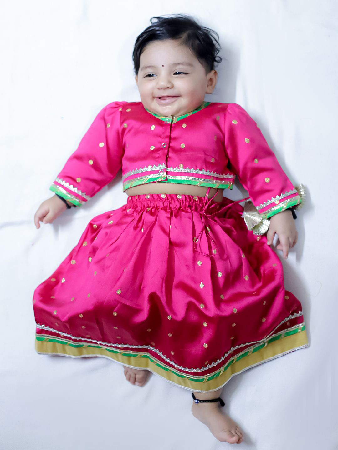 BownBee Girls Embellished Ready to Wear Lehenga & Blouse