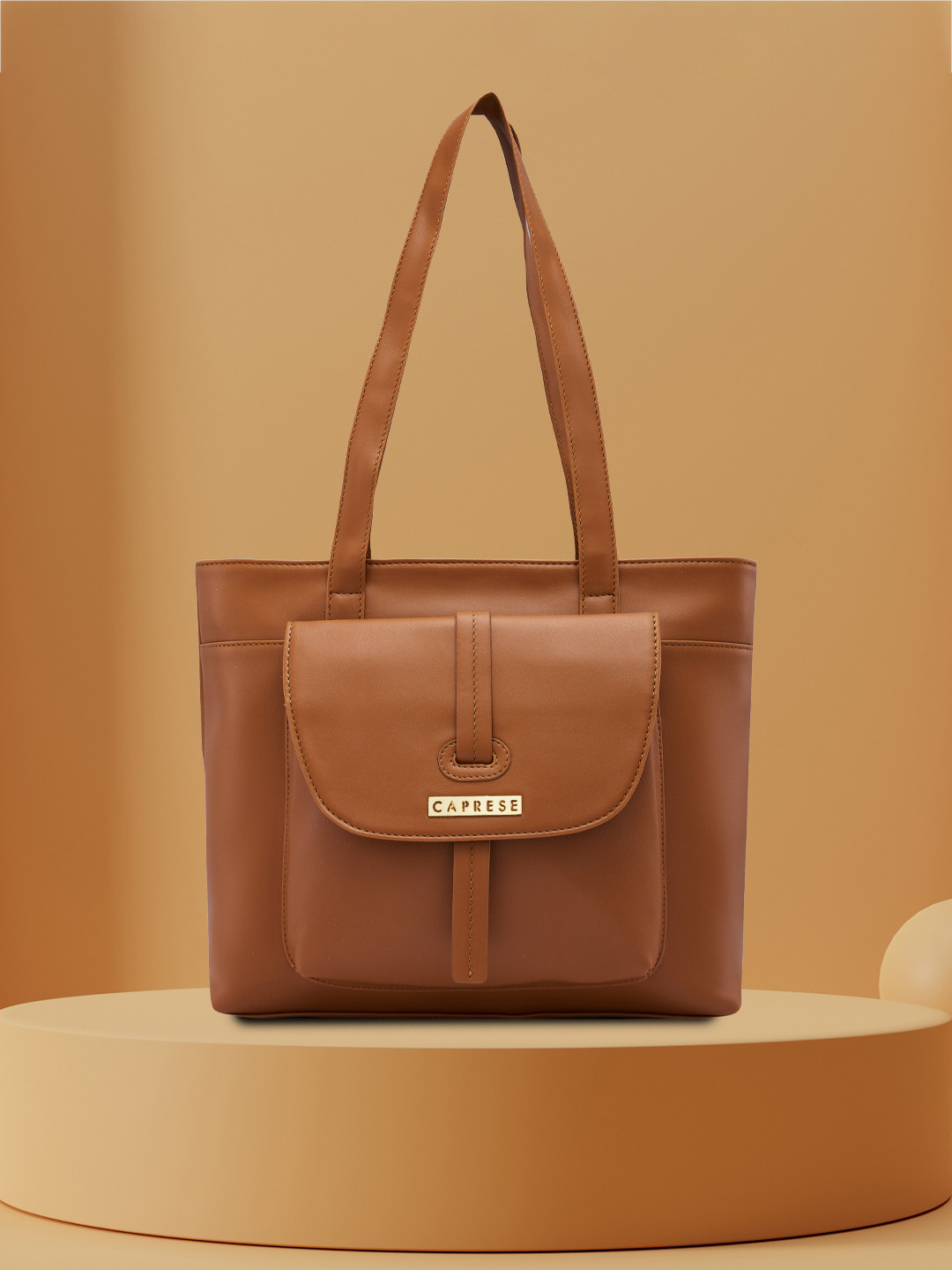 Caprese Sabeera Women Tan Large Tote Bag