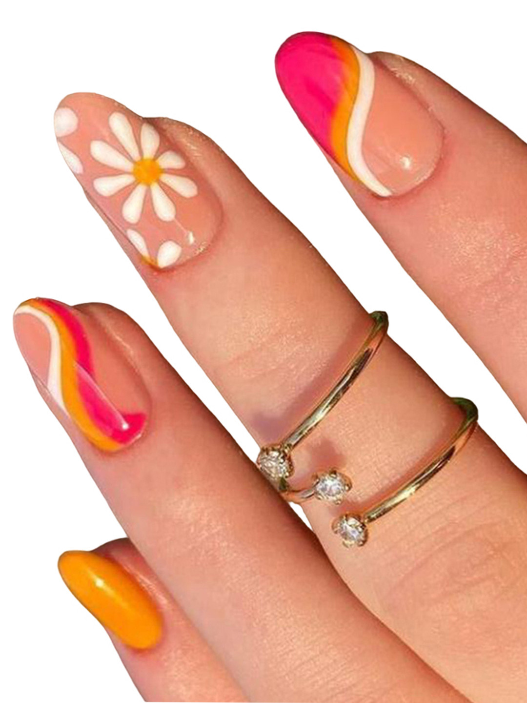 Secret Lives 24 Pieces Color Curve Fake Nails