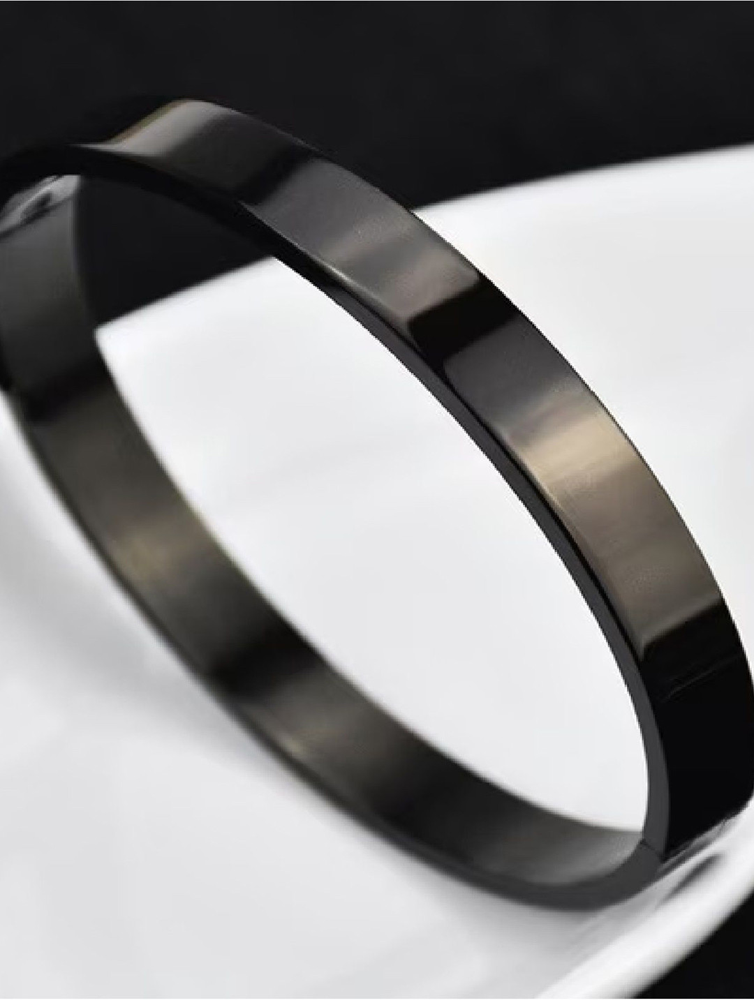 RUHI COLLECTION Men Rhodium-Plated Stainless Steel SS Kada Bracelet