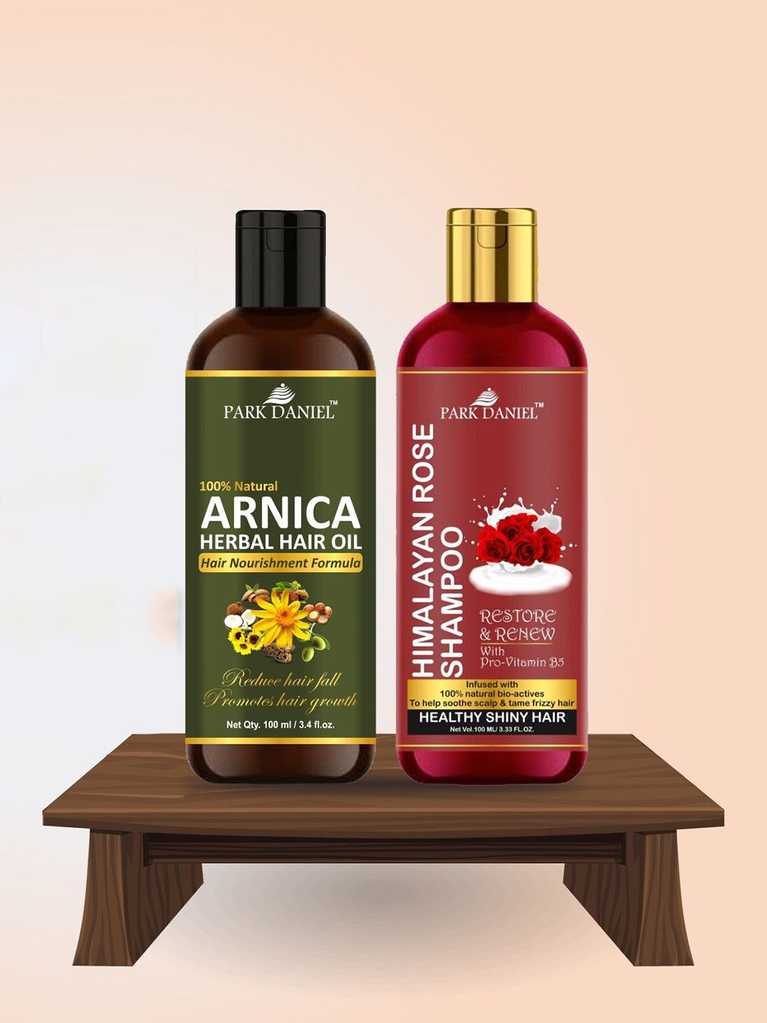 Park Daniel Set Of 2 Arnica Herbal Hair Oil & Himalayan Rose Shampoo - 100 ml Each