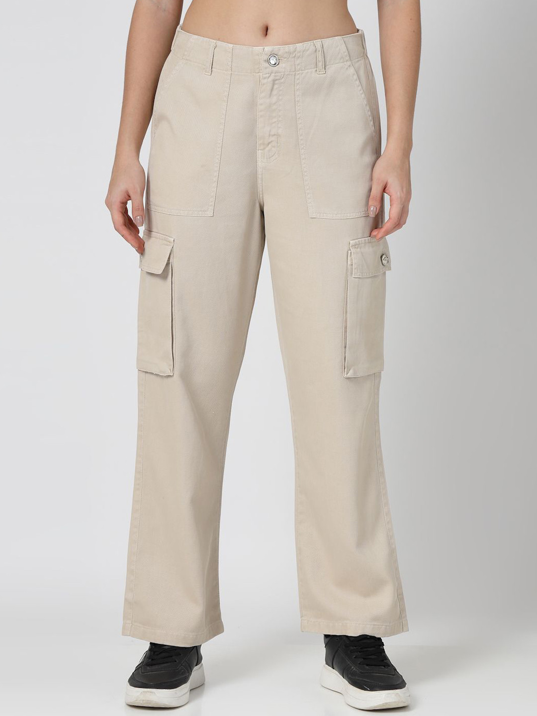 COSMIC TRIO Women Mid-Rise Stretchable Cargo  Jeans