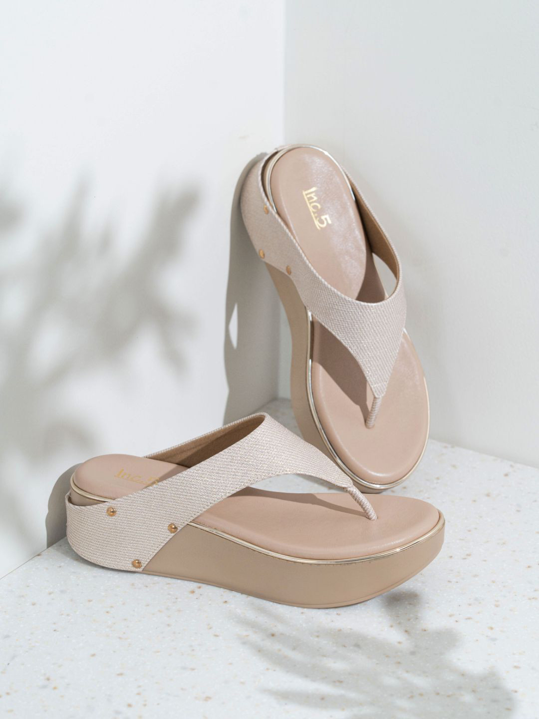 Inc 5 Ethnic Open Back Wedge Sandal