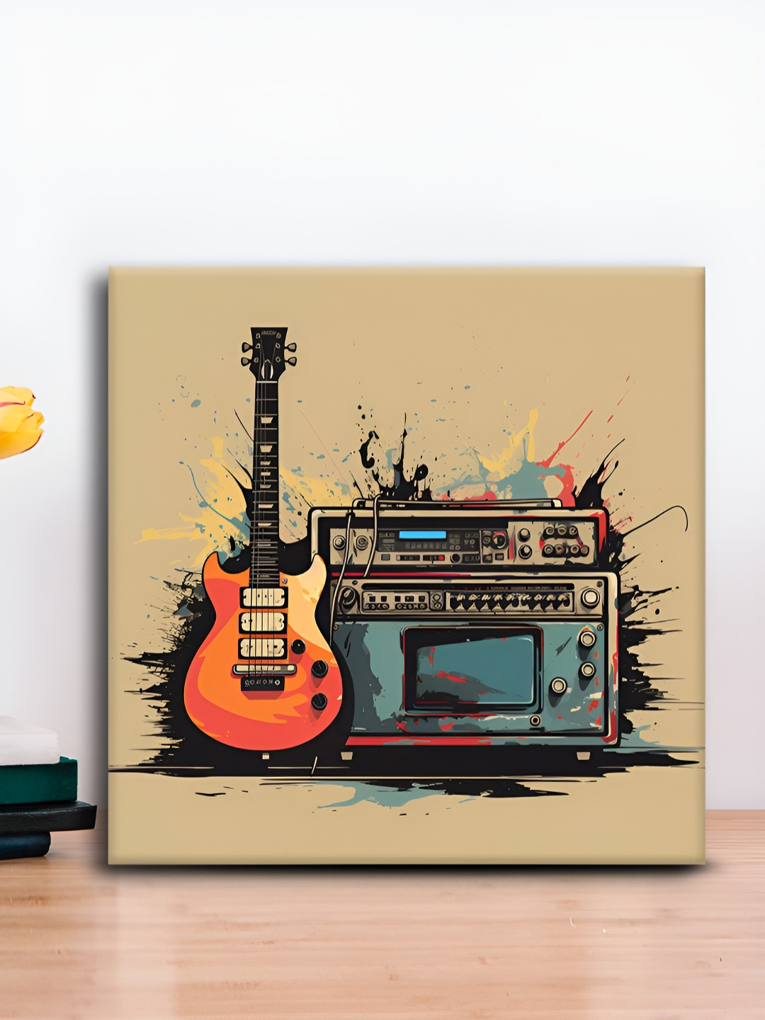 OLIVE TREE Beige & Rust Canvas Wall Painting