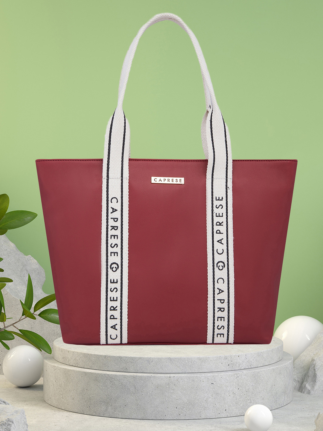 Caprese Nick Women Maroon Medium Tote Bag