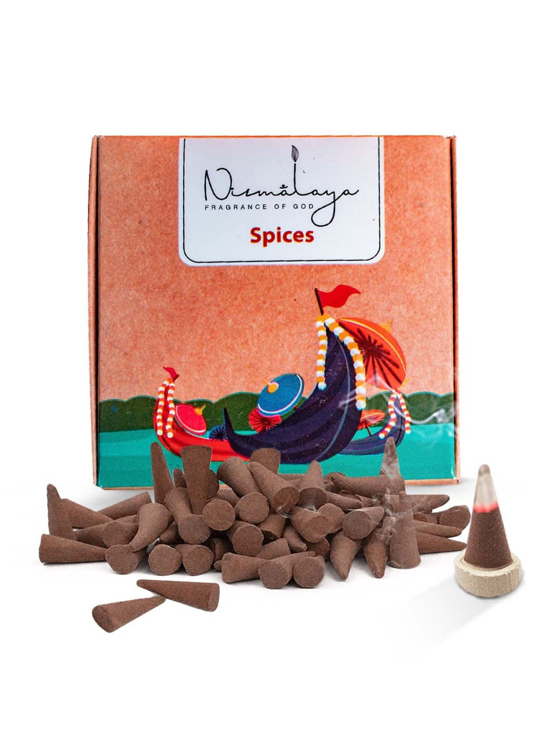 Nirmalaya Brown 40 Pieces Wood Spices Dhoop Cones