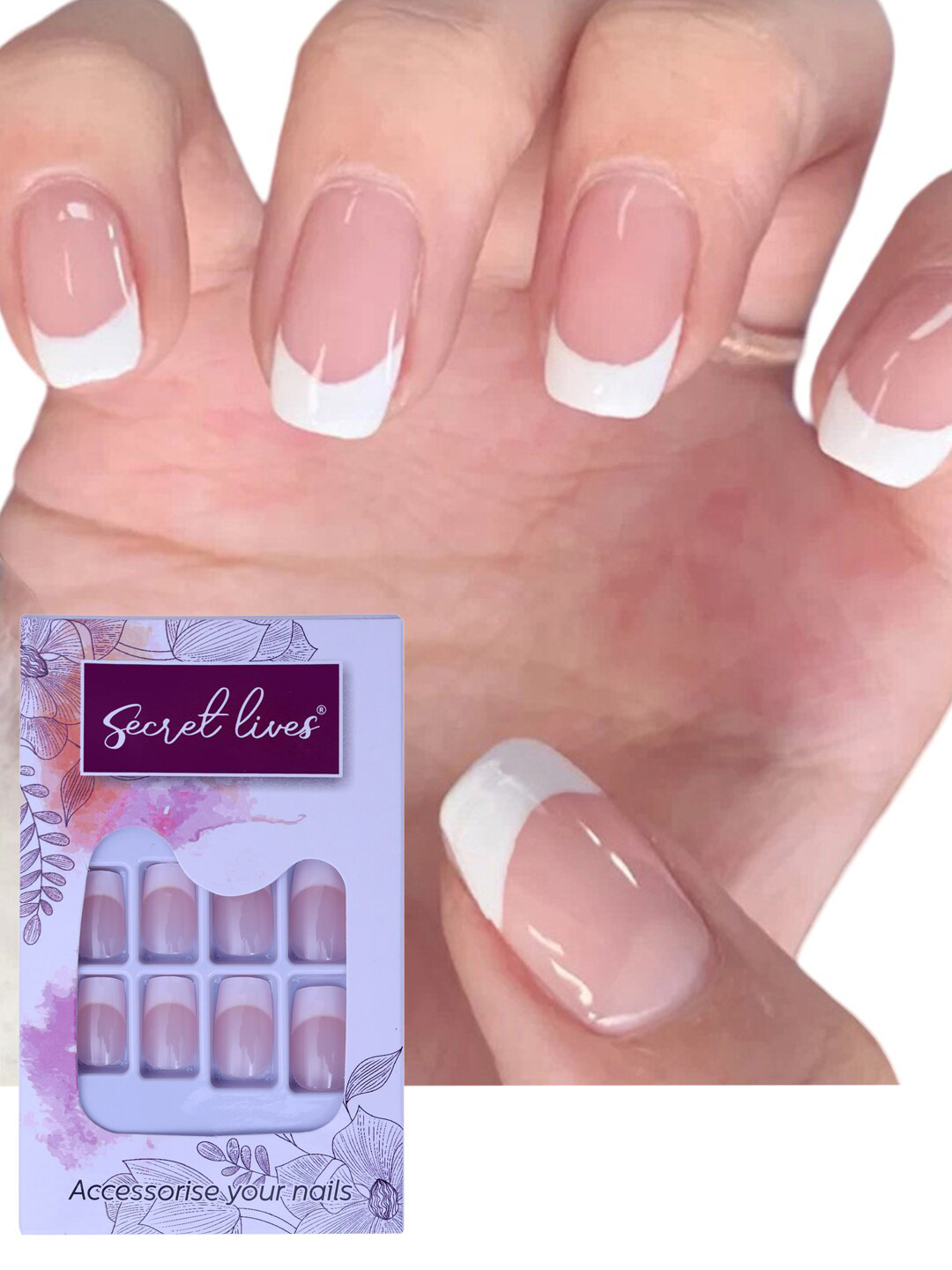 Secret Lives French Fake Nails - Pink