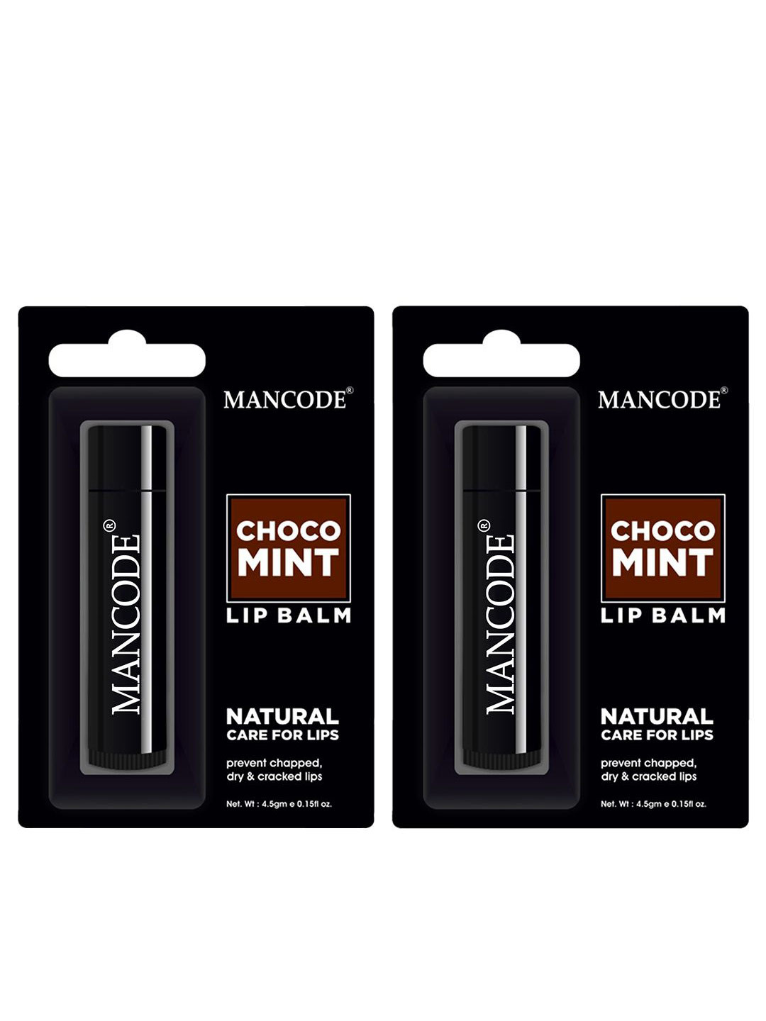 MANCODE Men Set Of 2 Choco Mint Lip Balm With Mint Oil - 4.5g Each