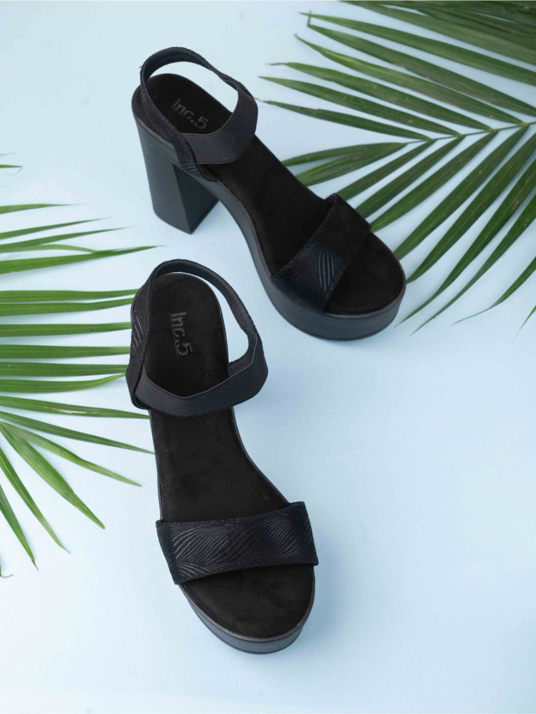 Inc 5 Women Solid Party Wear Block Heel Sandals