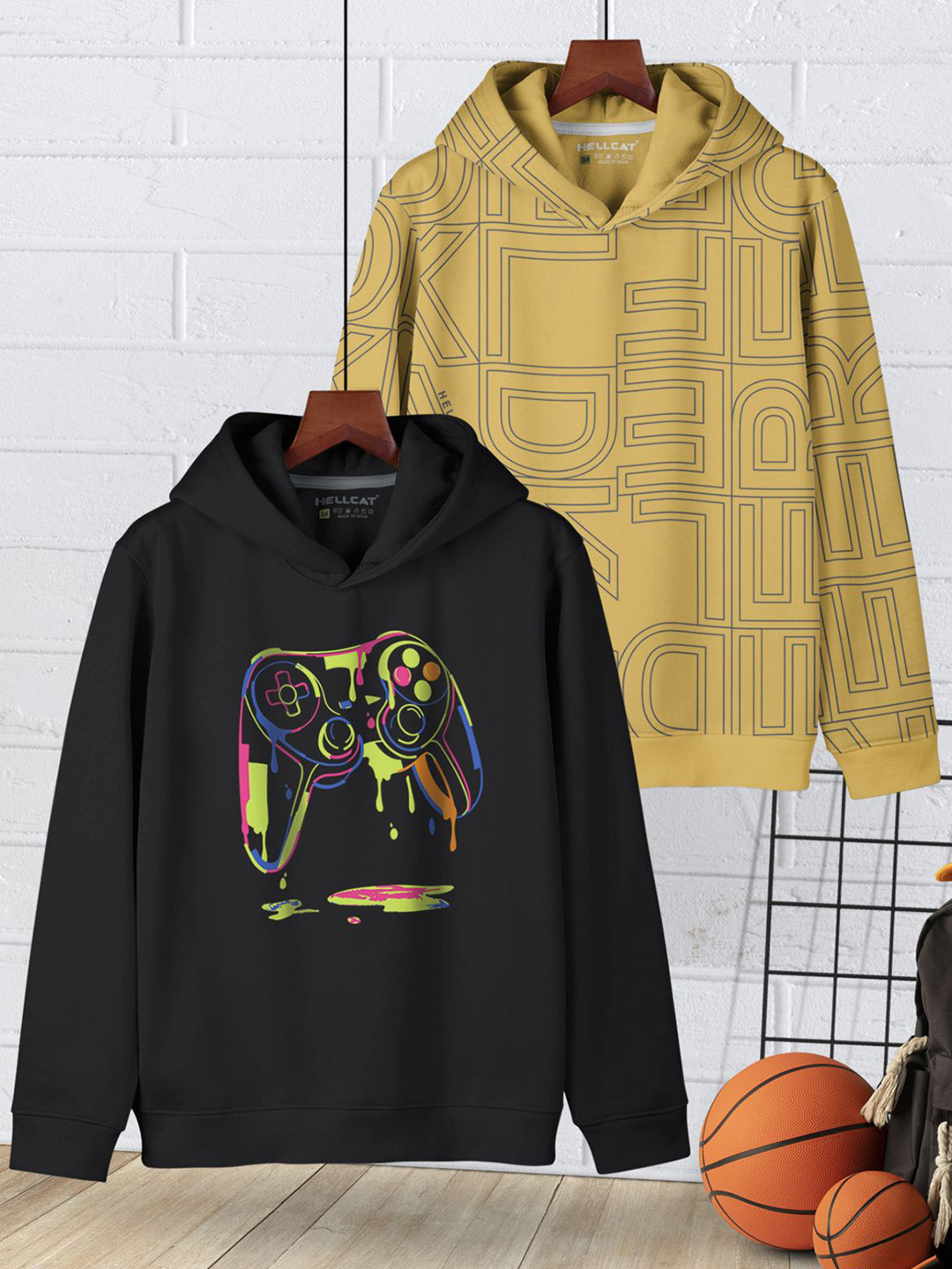 HELLCAT Boys Graphic Printed Hoodie Sweatshirt