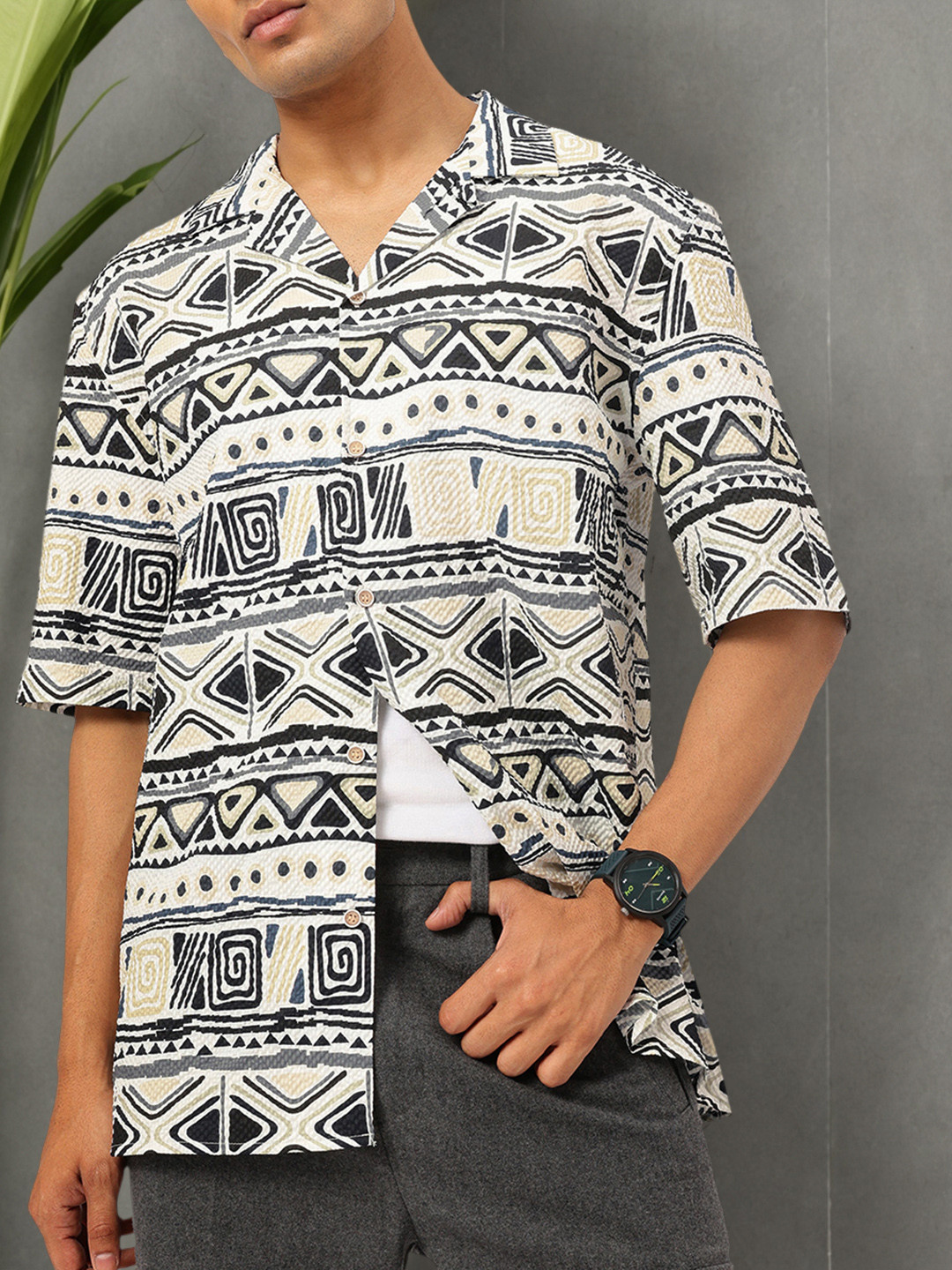 Kook N Keech Aztez Delight Printed Textured Shirt