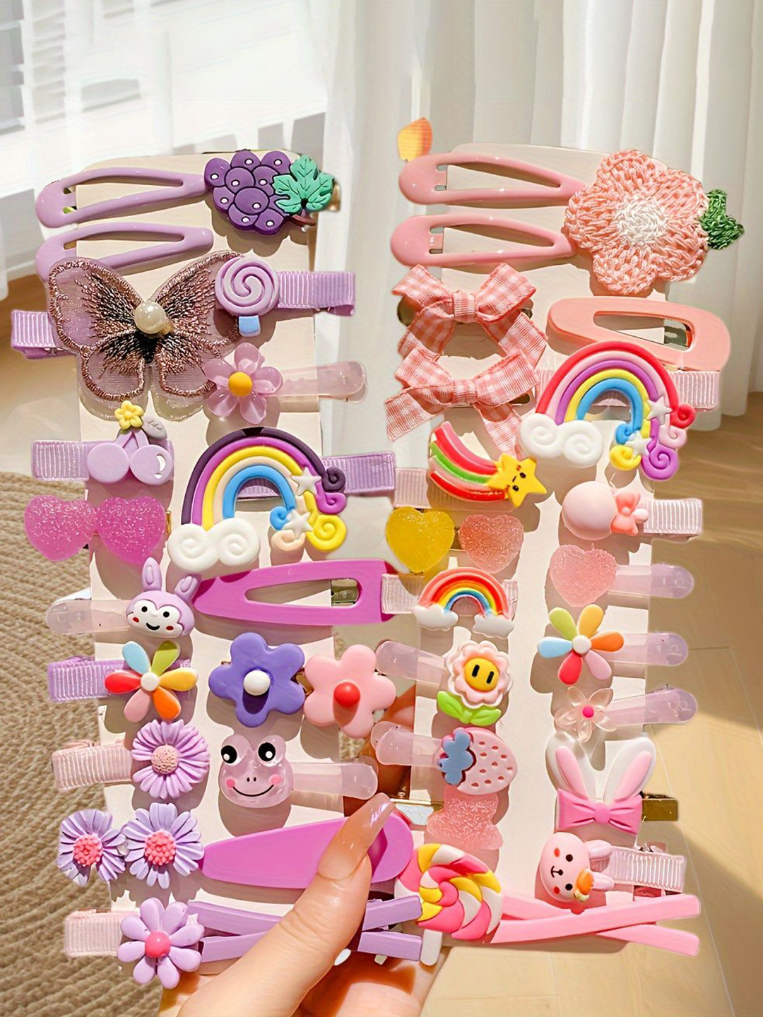 LYTIX Girls Set Of 14 Princess Bangs Hair Clips - Assorted