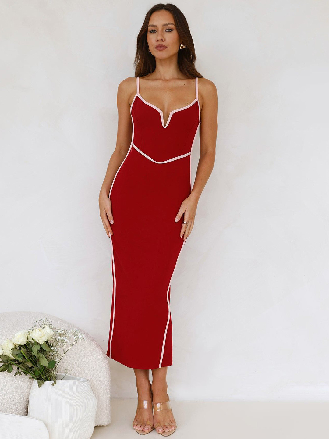 ZYNG Women Sleveless Fit & Flare Midi Dress