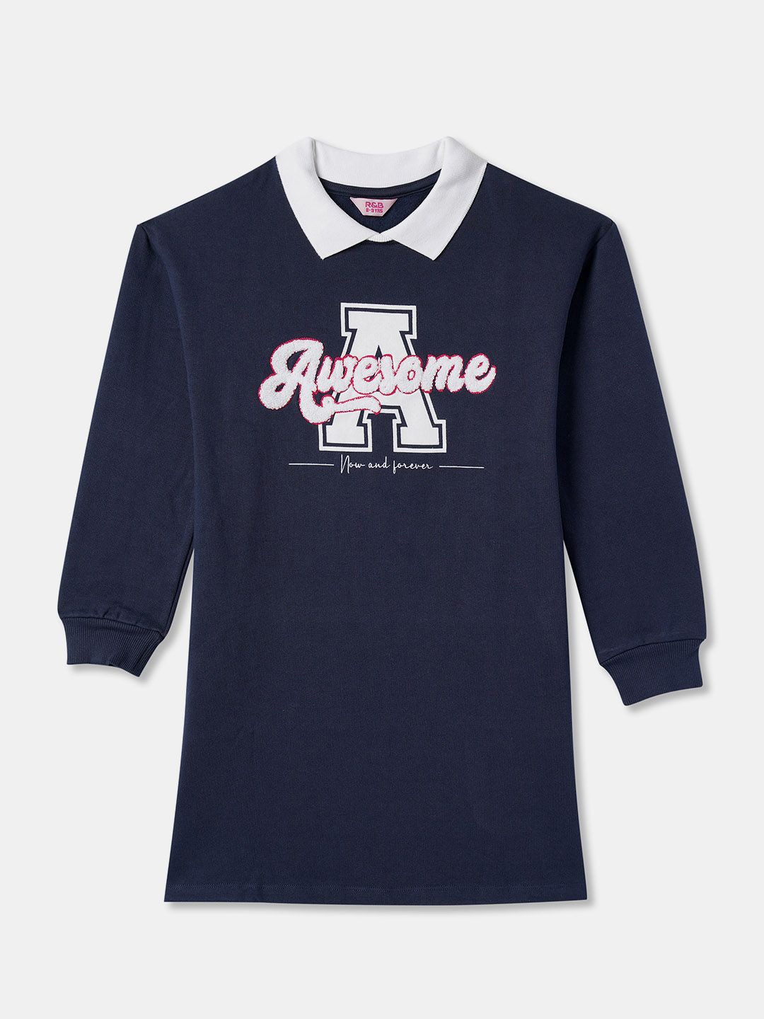 R&B Girls Peter Pan Collar T-shirt Dress