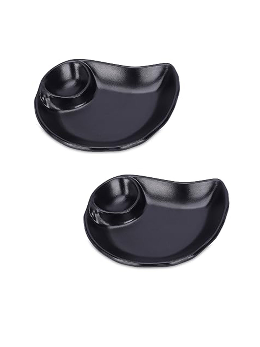 e kysa Black 2 Pieces dip mango shaped Dishwasher Safe Food Platter