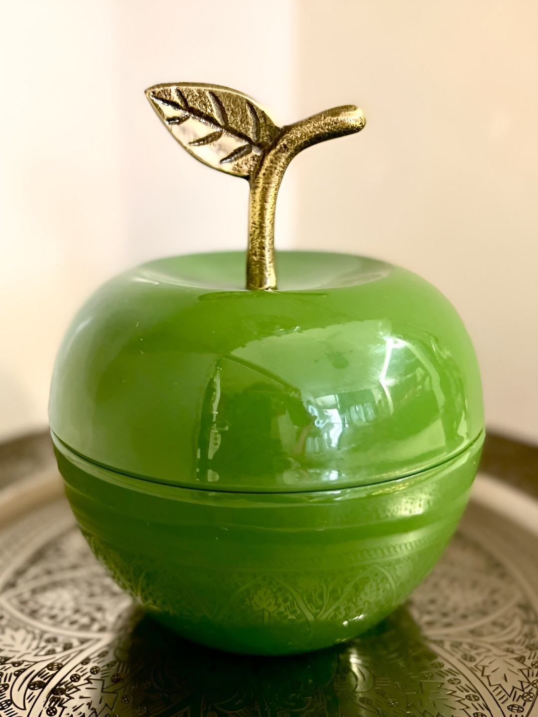 Timaya'S Decor Green Metal Flip Top Canister