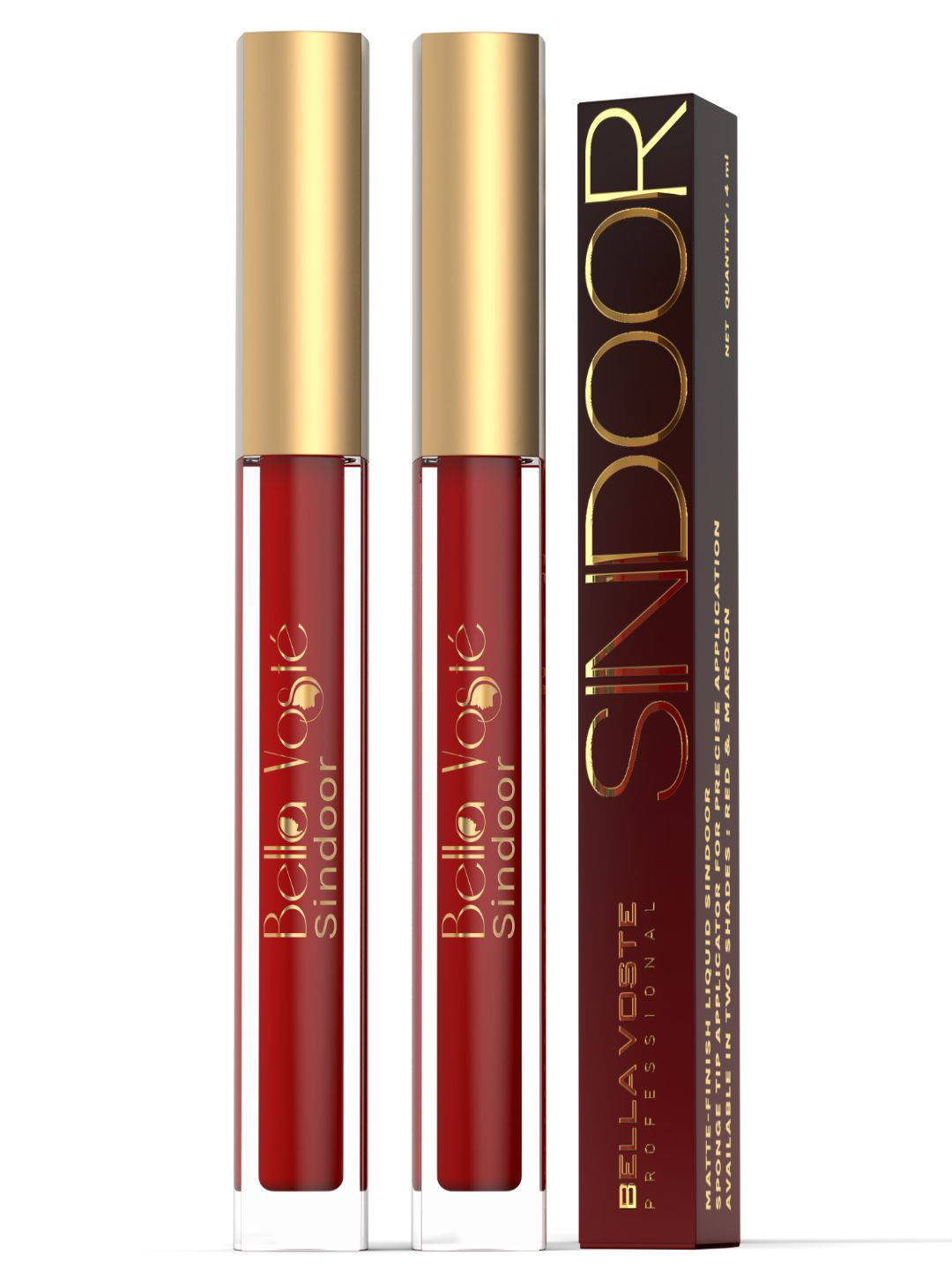 Bella Set Of 2 Matt Finish Liquid Sindoor- 4ml- Red