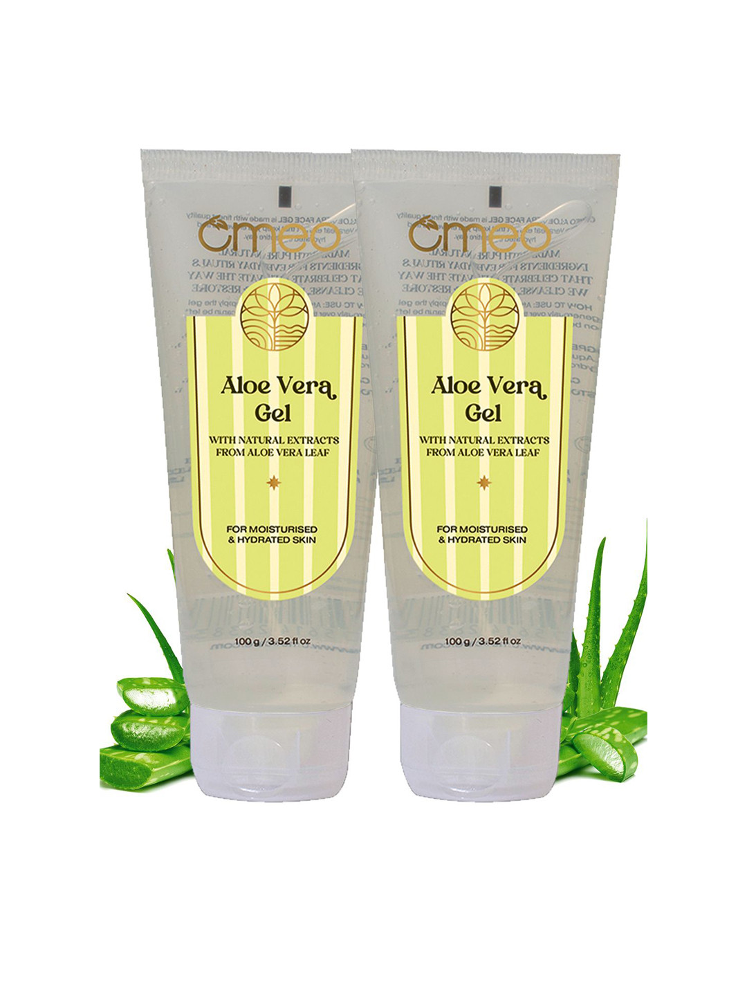 Omeo Set Of 2 Aloe Vera Gel For Hydrated Skin - 100g Each