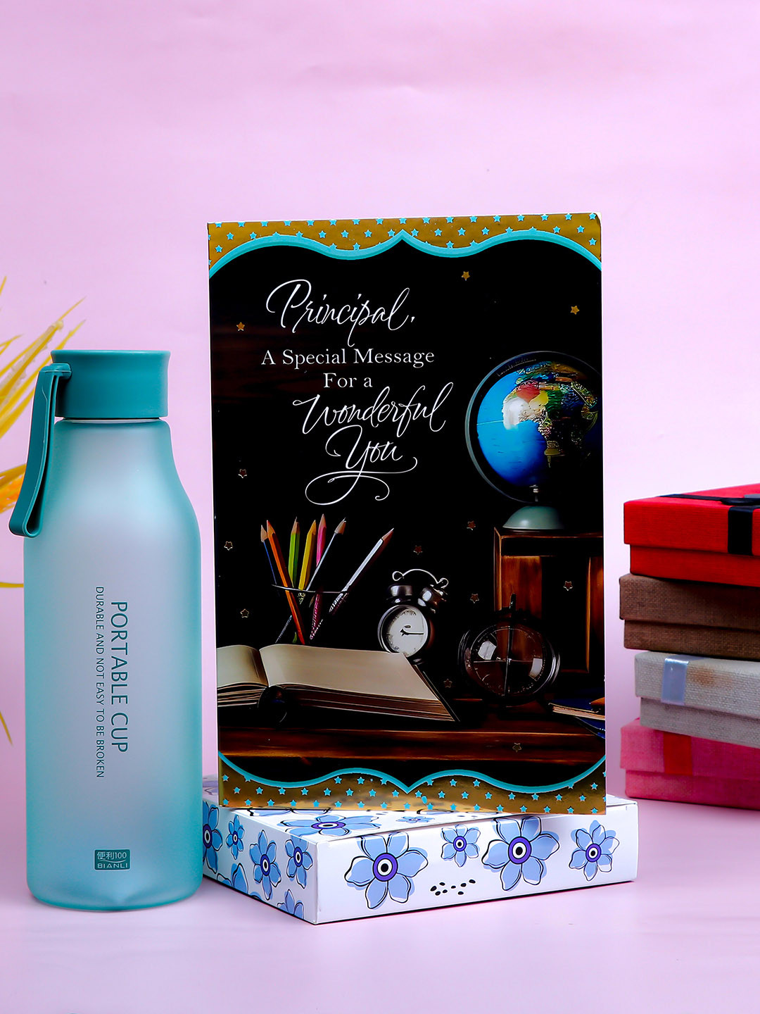 Archies Blue & Black Principle Greeting Card with Sipper Home Gift Set