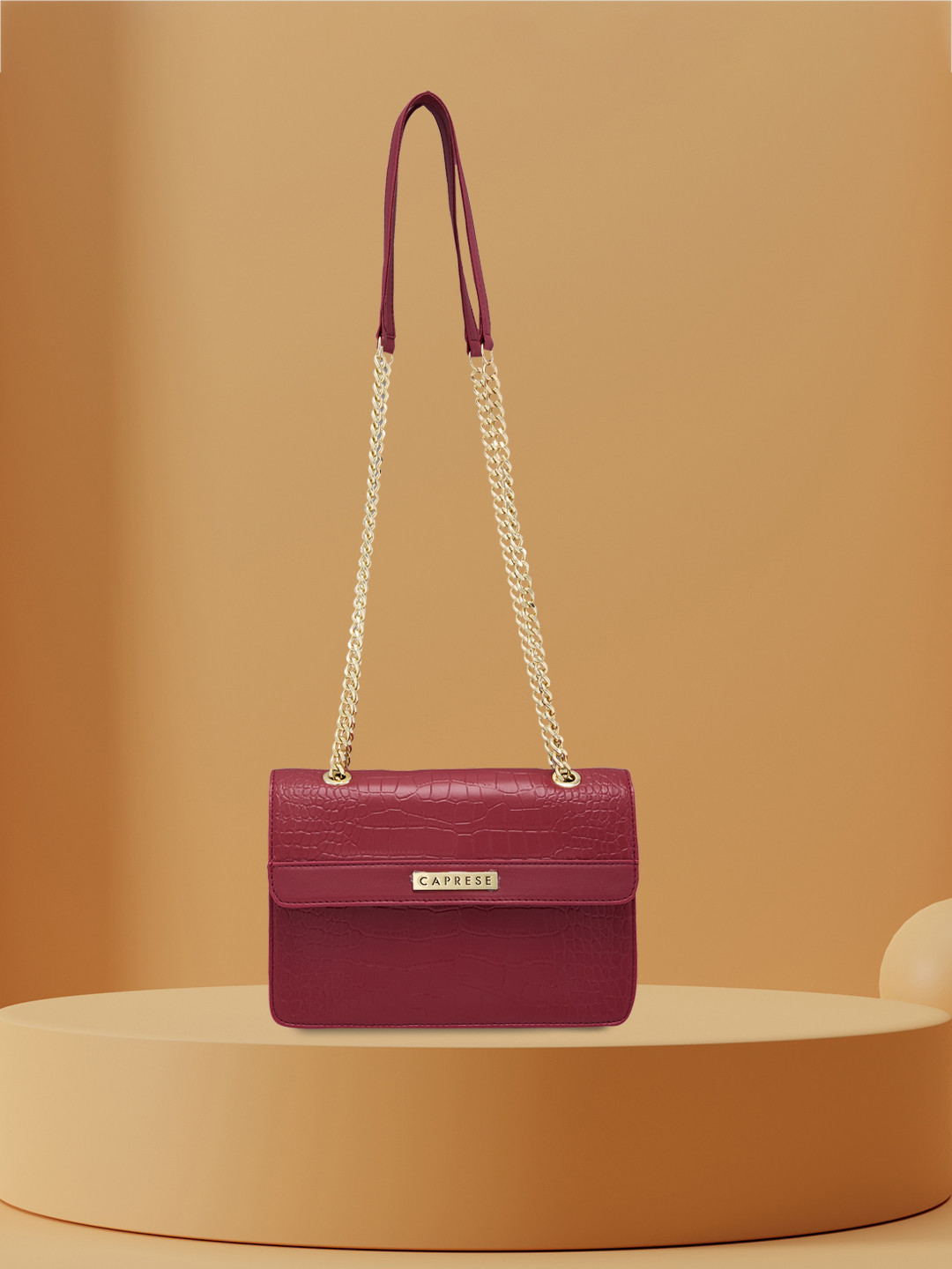 Caprese Hanna Women Maroon Medium Sling Bag