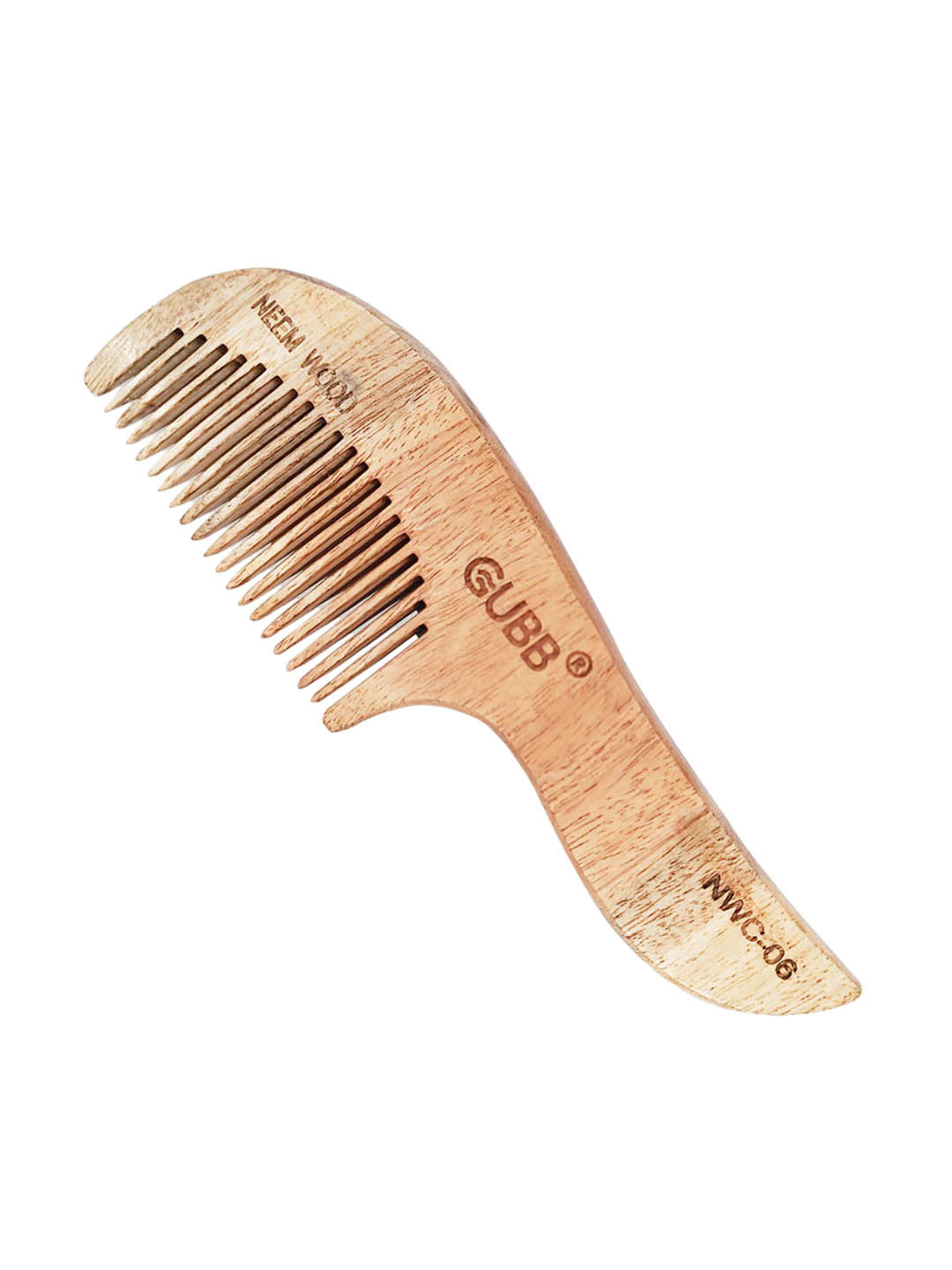 GUBB Detangling & Frizz Control Neem Comb With Small Handle - Brown
