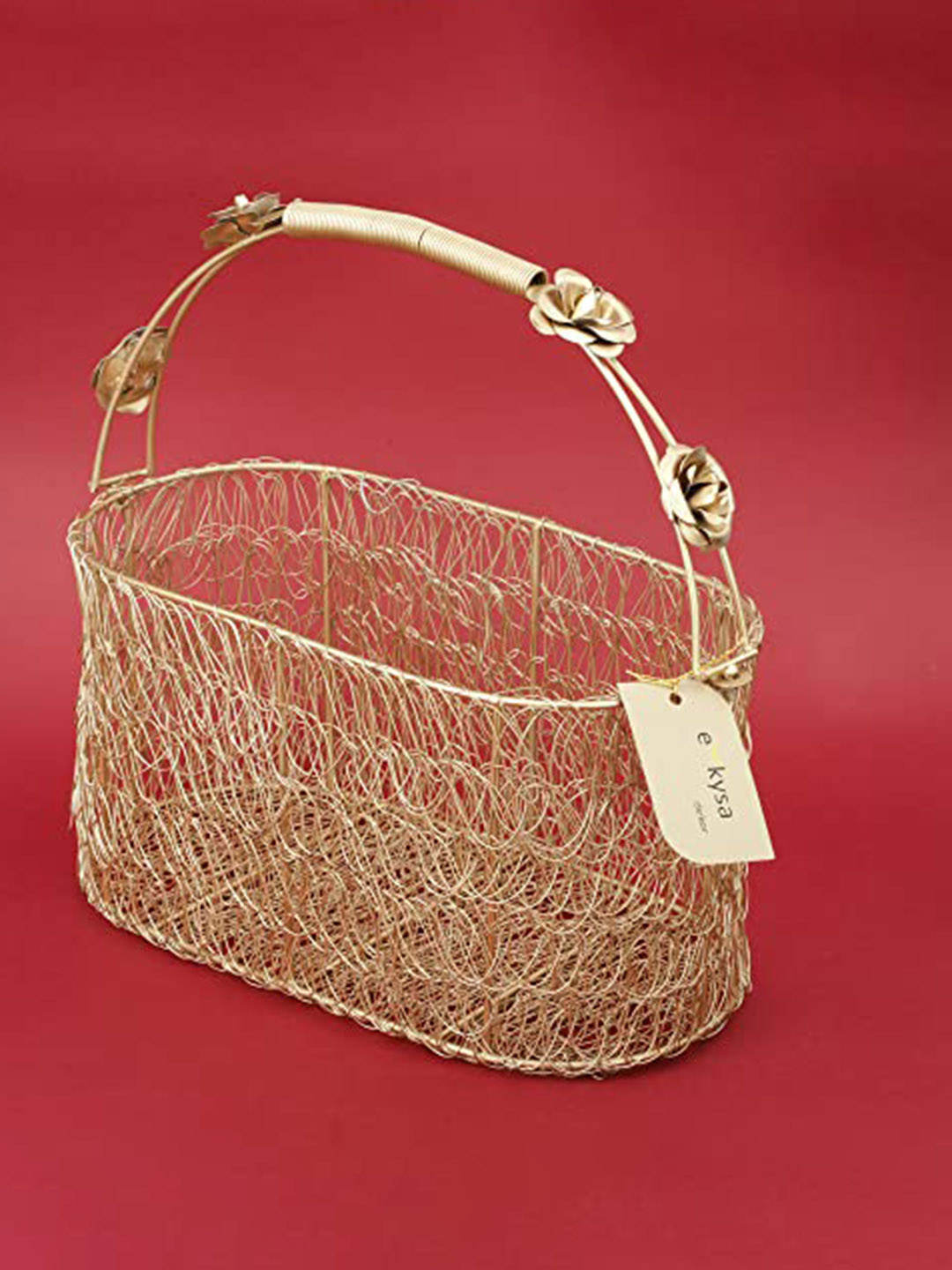 e kysa Gold Toned Self-Design Metal Multipurpose Organisers