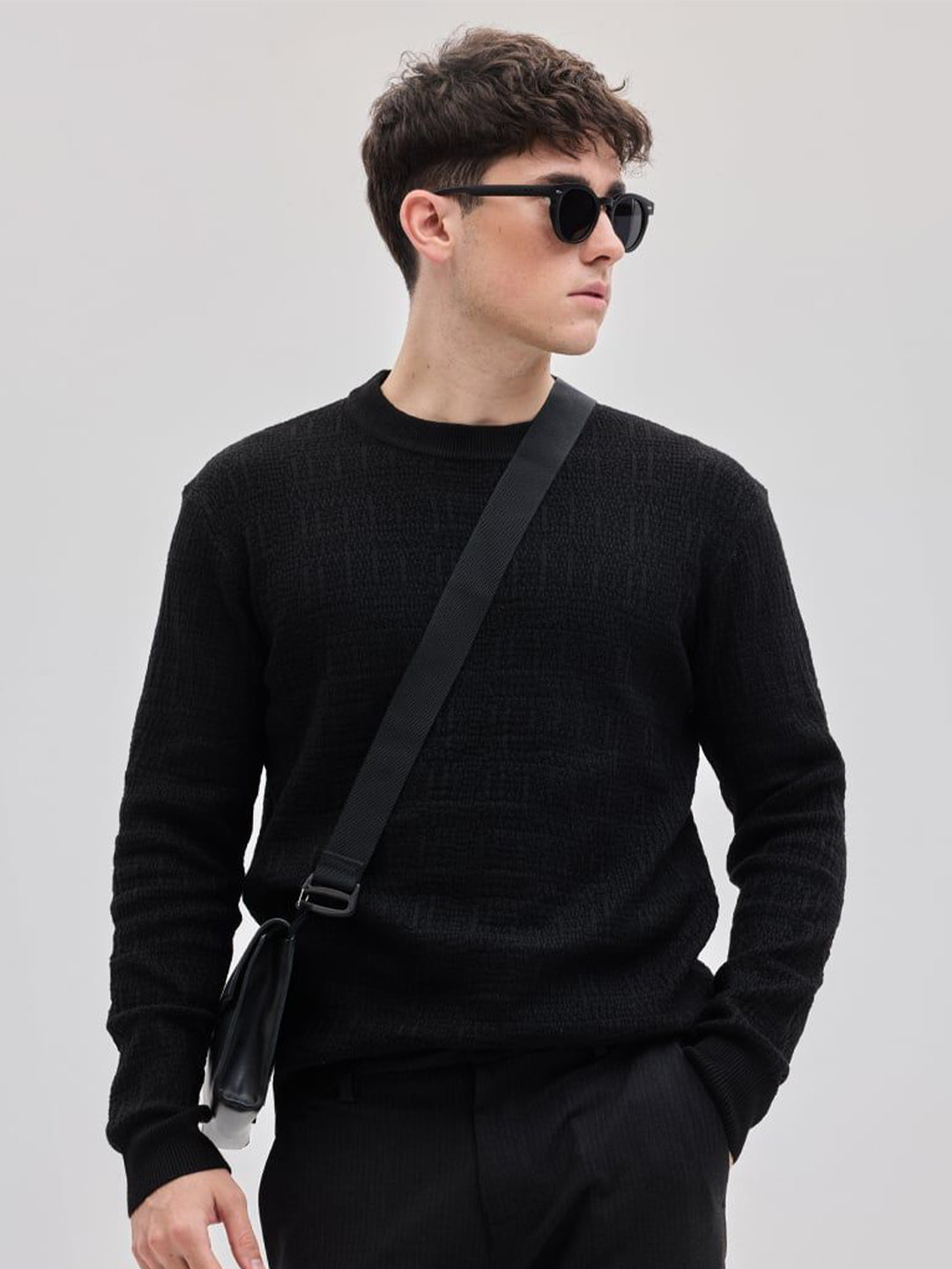 Snitch Men Cable Knit Pullover Sweaters