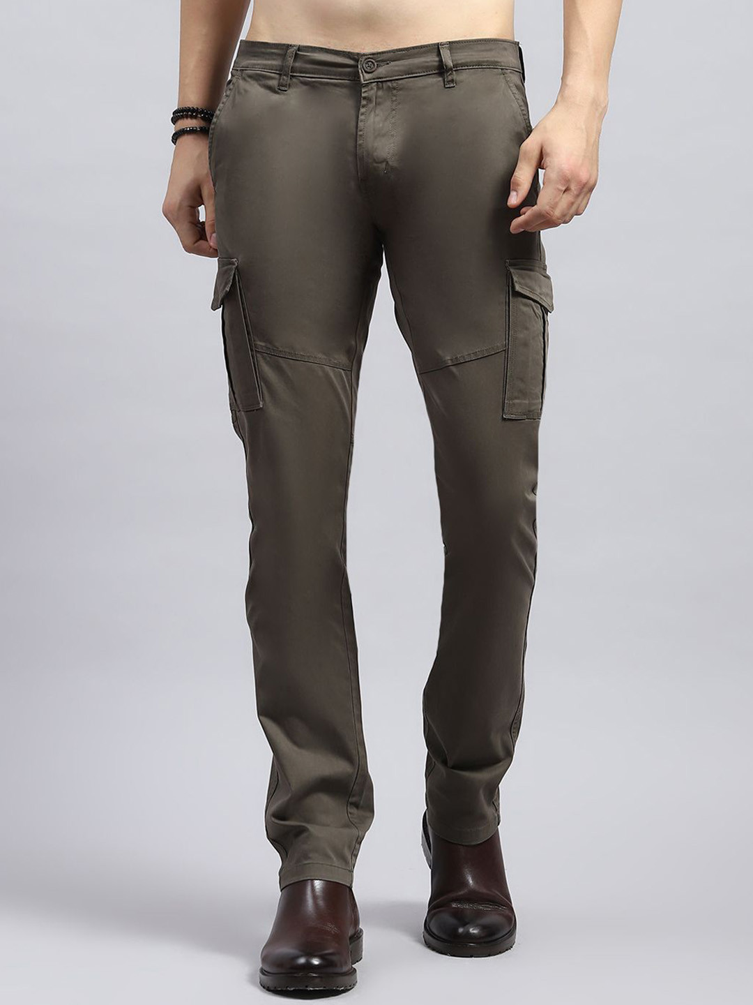 Monte Carlo Men Low-Rise Cargos Trousers