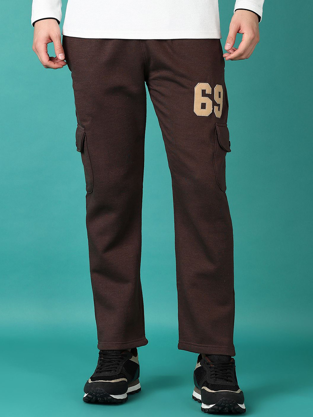 V-Mart Men Mid-Rise Spun Fleece Winter Pyjama Track Pants