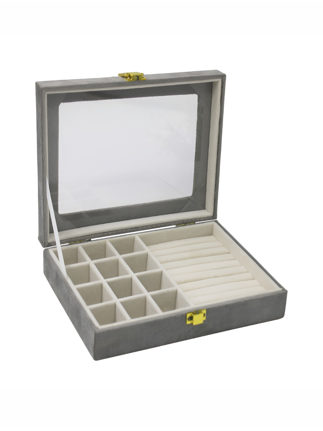 atorakushon Grey Self Design Jewellery Storage Organizer