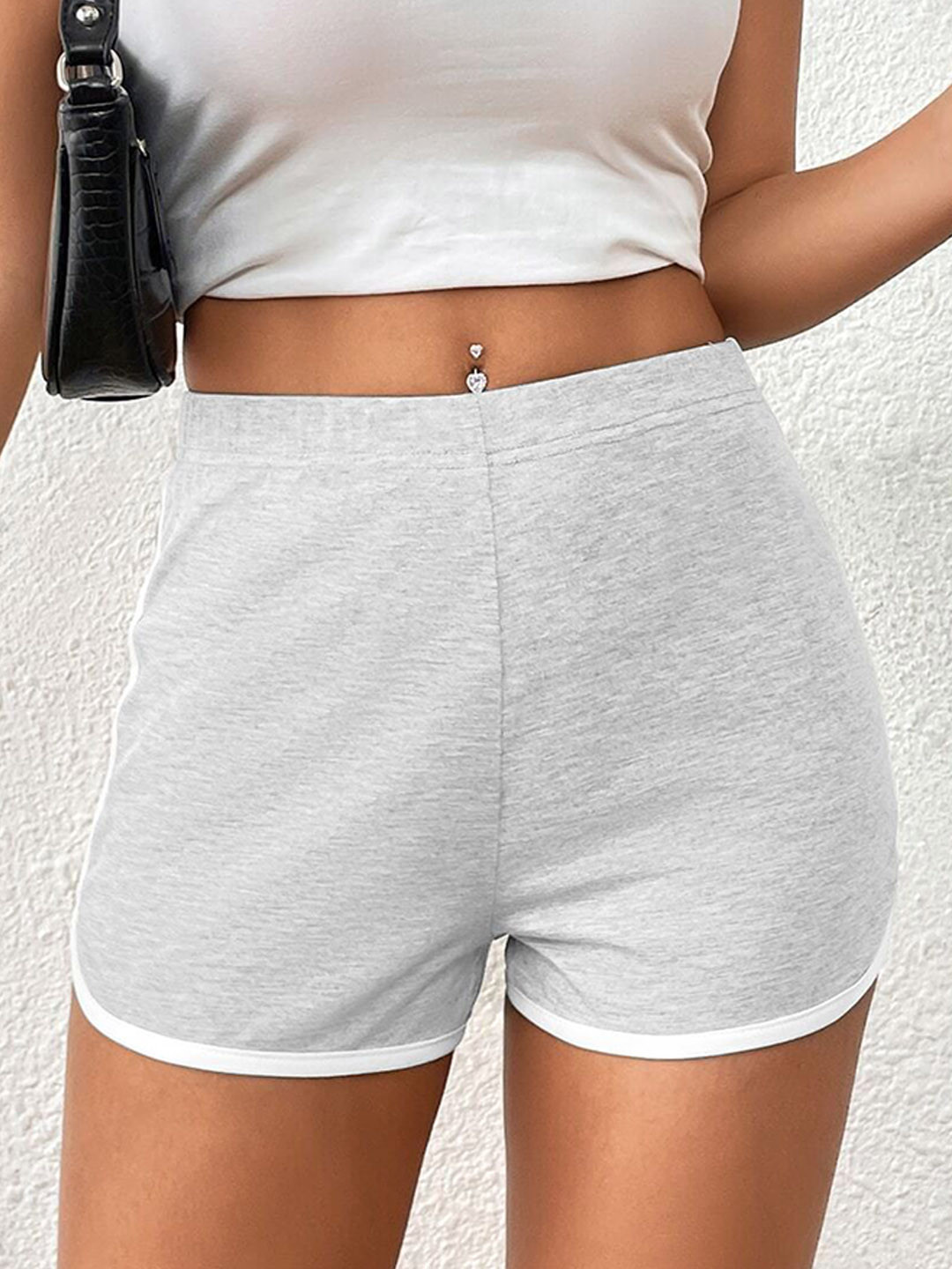 Stylecast X Slyck Solid Pattern High-Rise Slip-On Shorts