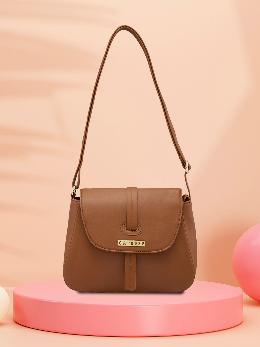 Caprese Sabeera Women Tan Medium Sling Bag