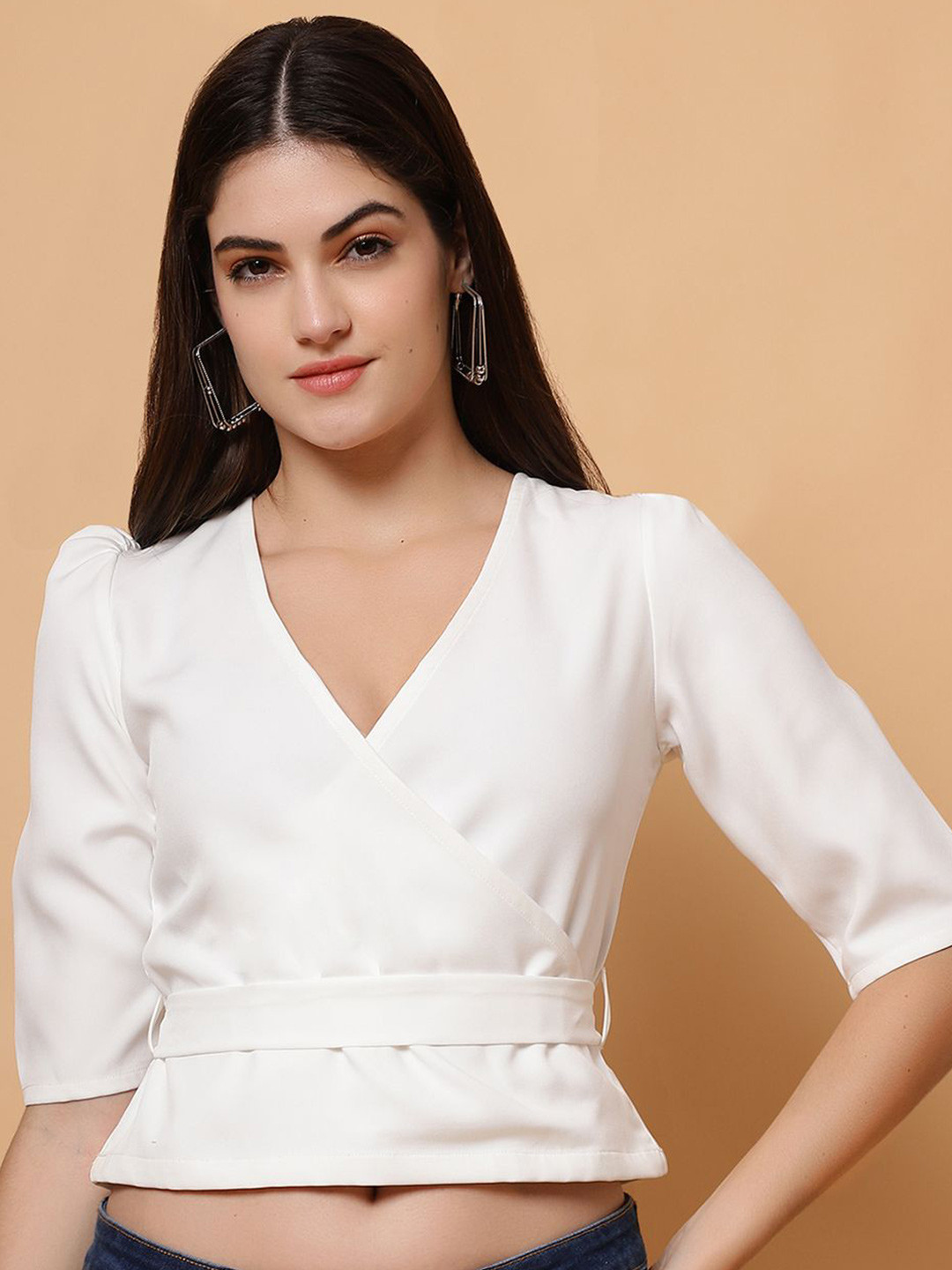 Unifringe V-Neck Crop Top