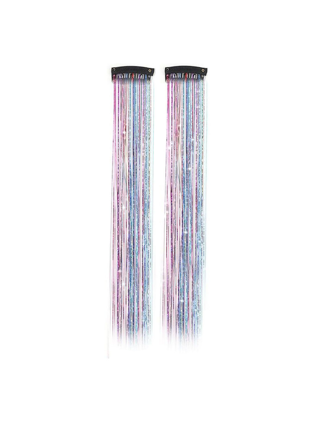 D-Divine Set Of 2 Clip-In Straight Coloured Strand Hair Extension - Multicolour - 20 Inch