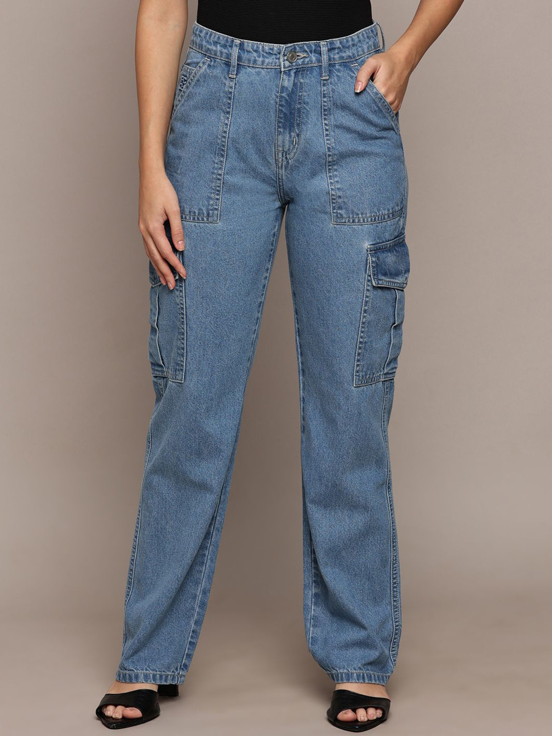 French Connection Women Cotton Smart Relaxed Fit Casual Jeans